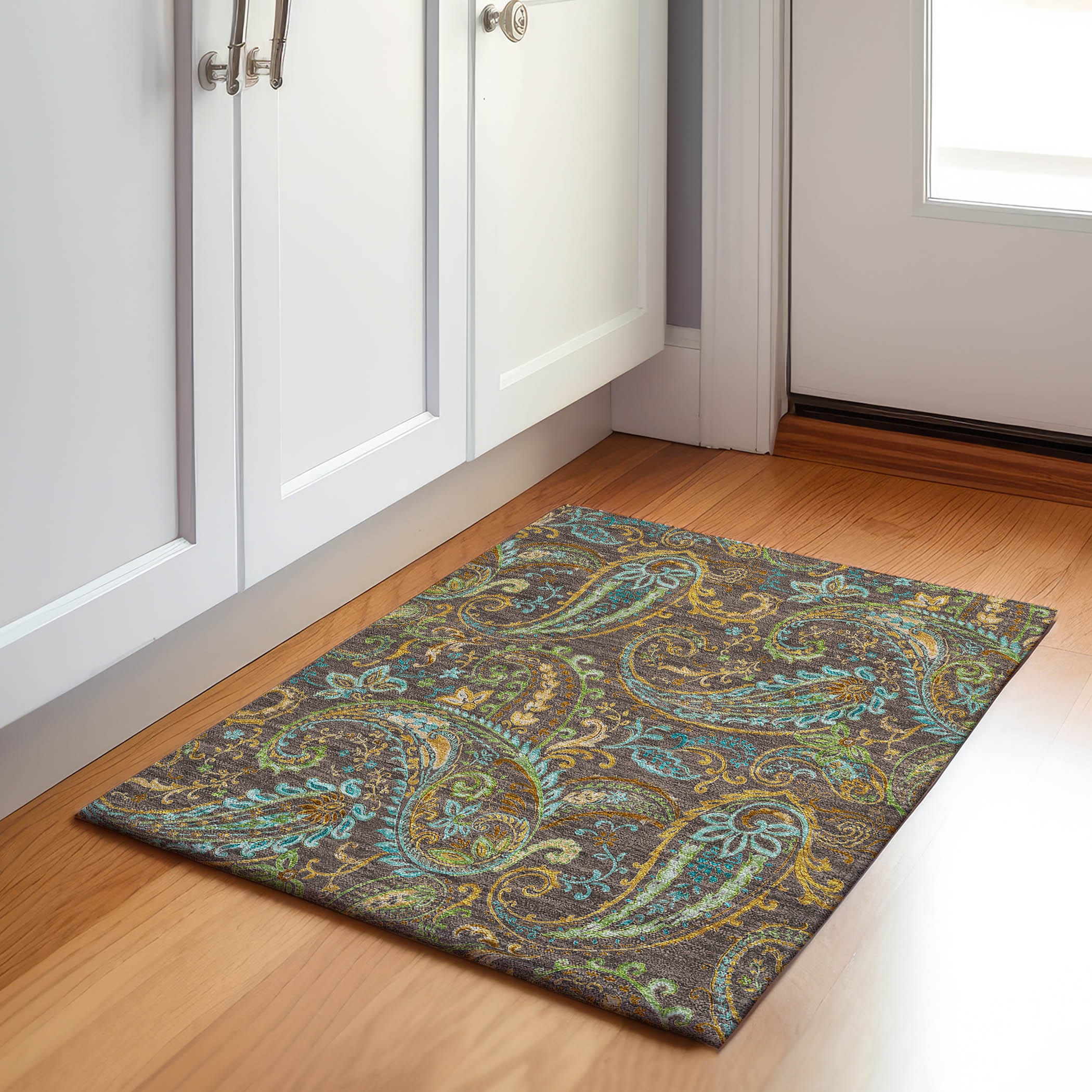 Addison Rugs AMF507BU30X46 Mayfield AMF507BU 2 x 3 (ft) Loomed Polyester Blue Rectangular Indoor Abstract Machine washable Area rug