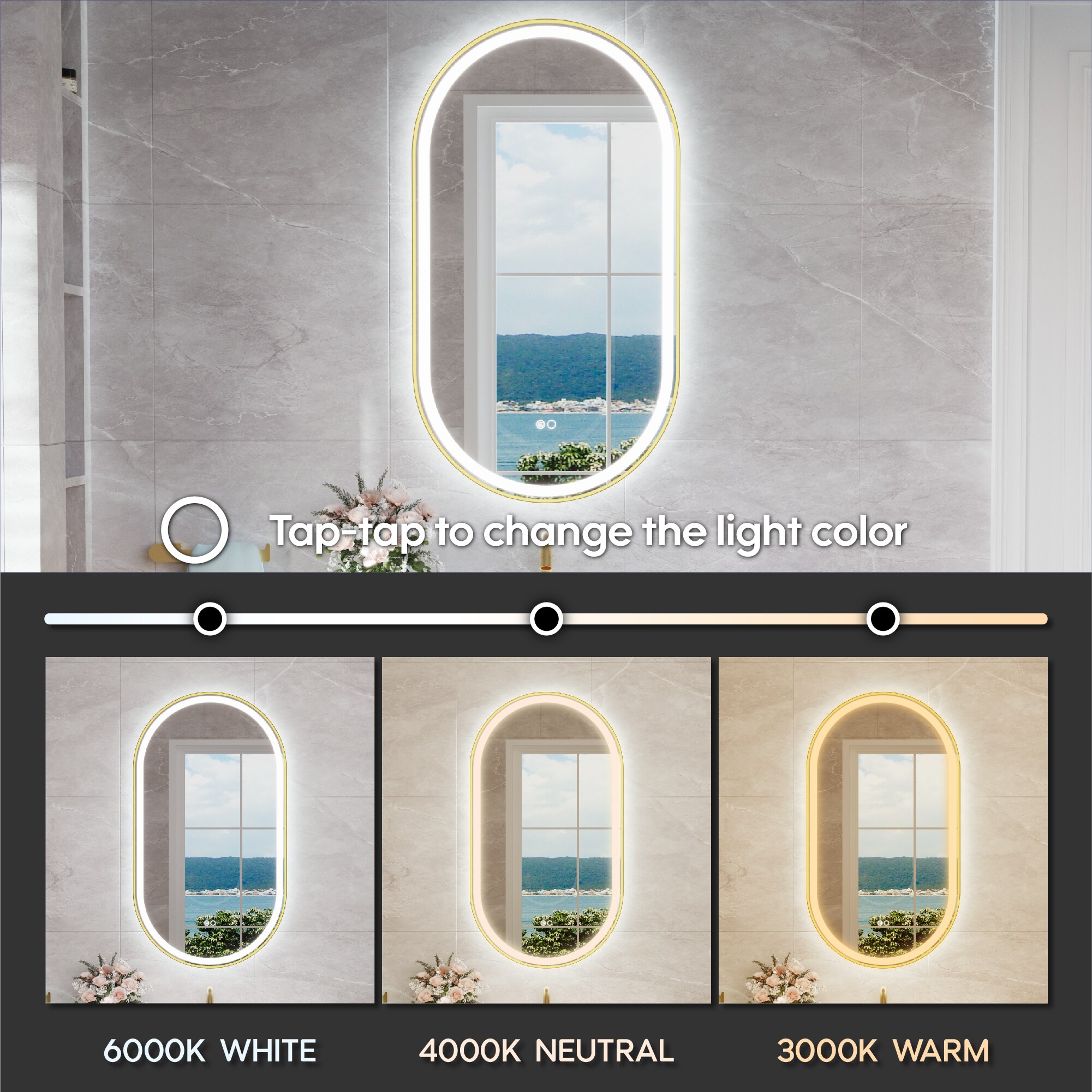 CALVON ZUB16-2036BG Framed-Bath-Mirrors - View #4
