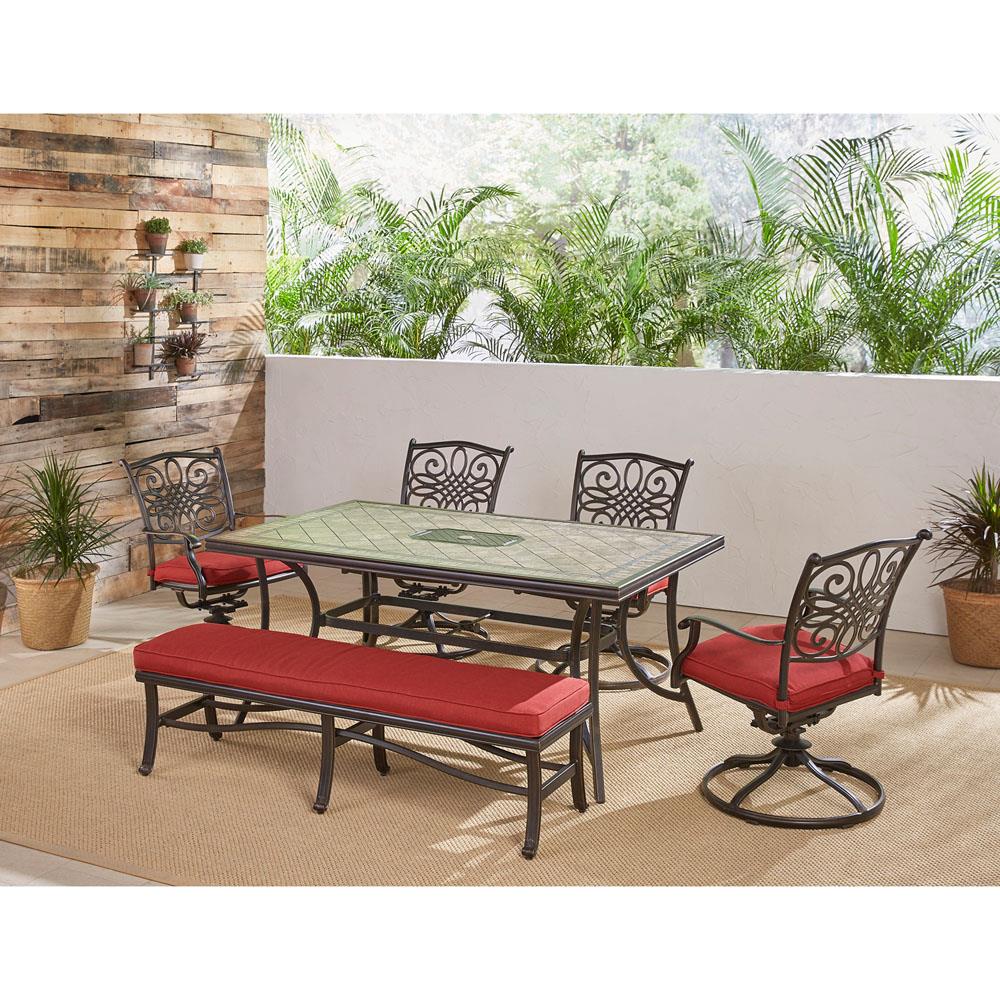 Hanover MONDN6PCSW4BN-RED Patio-Dining-Sets - View #9