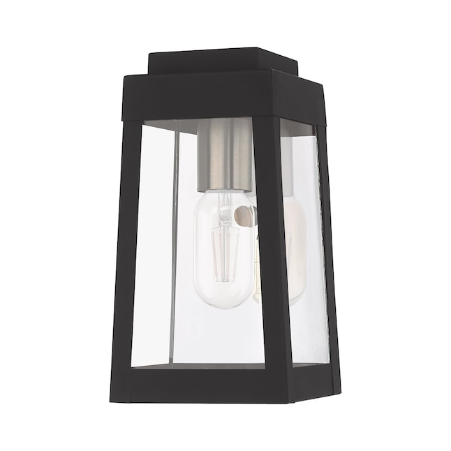 Livex Lighting Oslo 1-Light 9.5-in Black Outdoor Wall Light in the ...