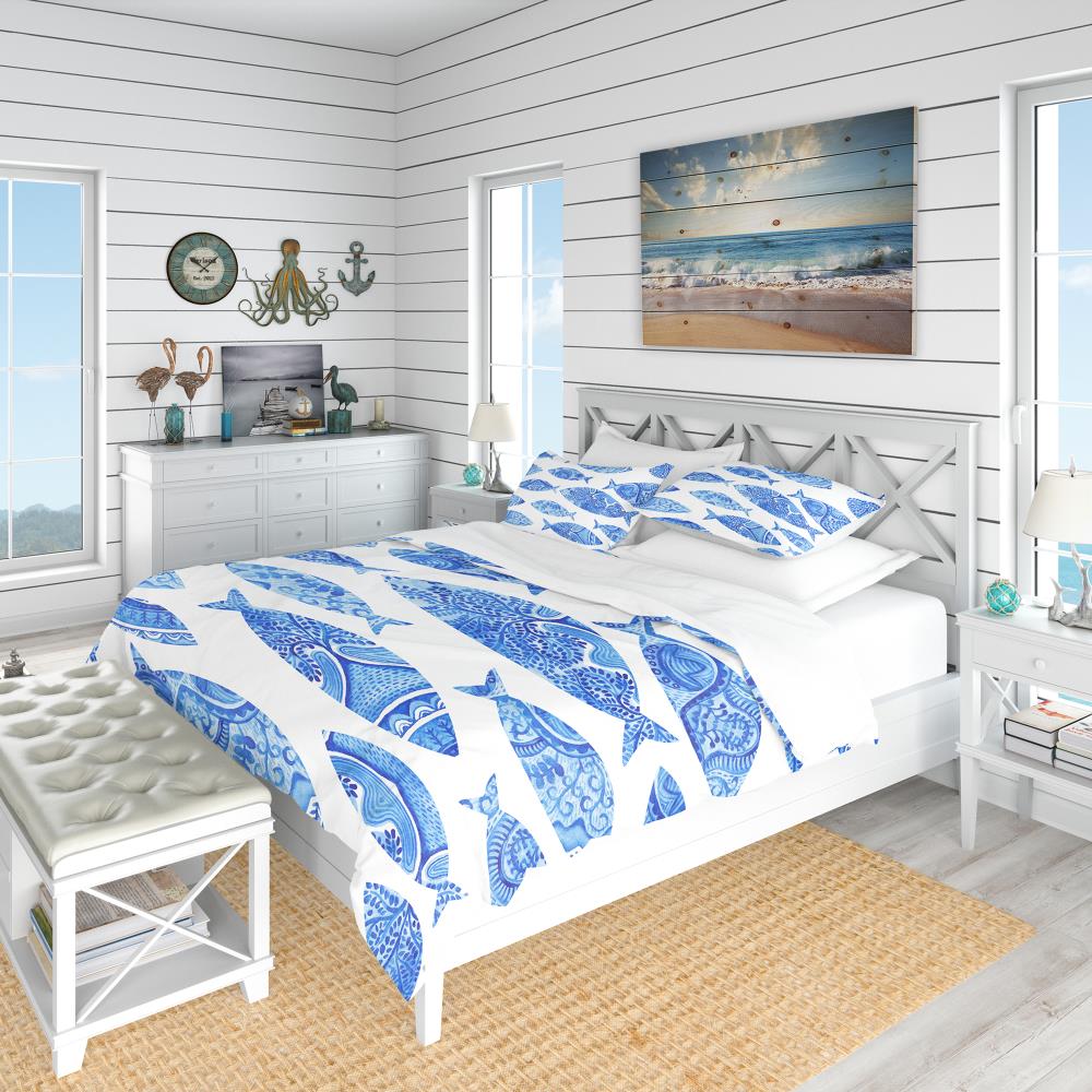 Designart BED16673-T 3-Piece Blue Twin Duvet Cover Set