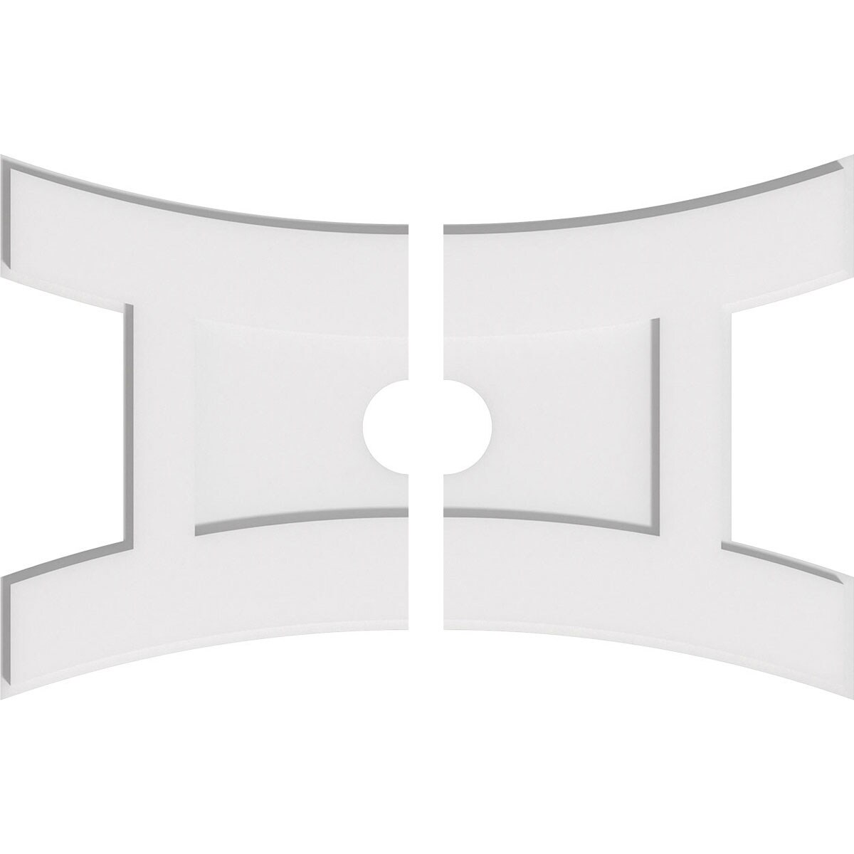 Ekena Millwork CMP26X17HN2-03000 Haven 26-in W x 17.375-in L Contemporary White PVC Split Ceiling Medallion