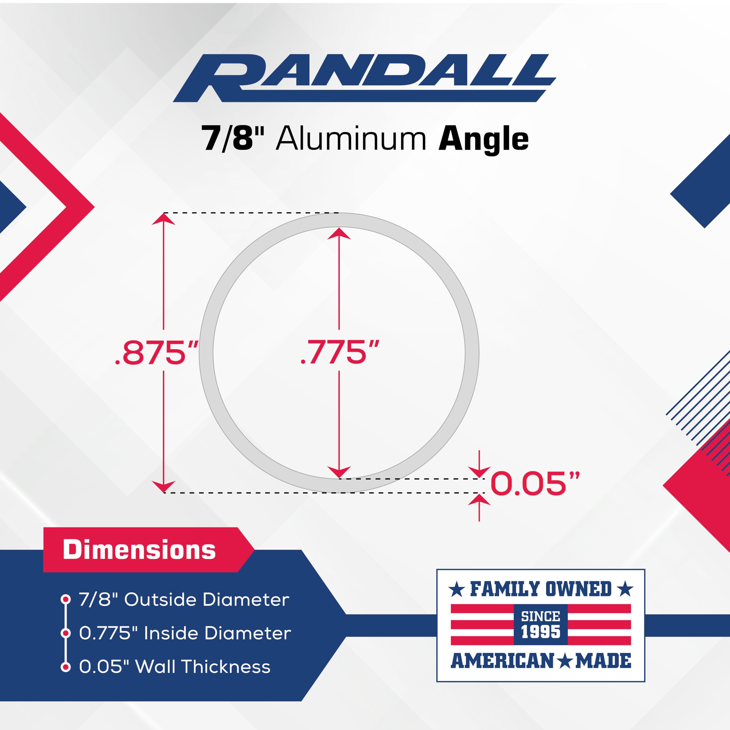 Randall Manufacturing Co., Inc 6 FT M-244 Round-Metal-Tubes - Thumbnail View #2