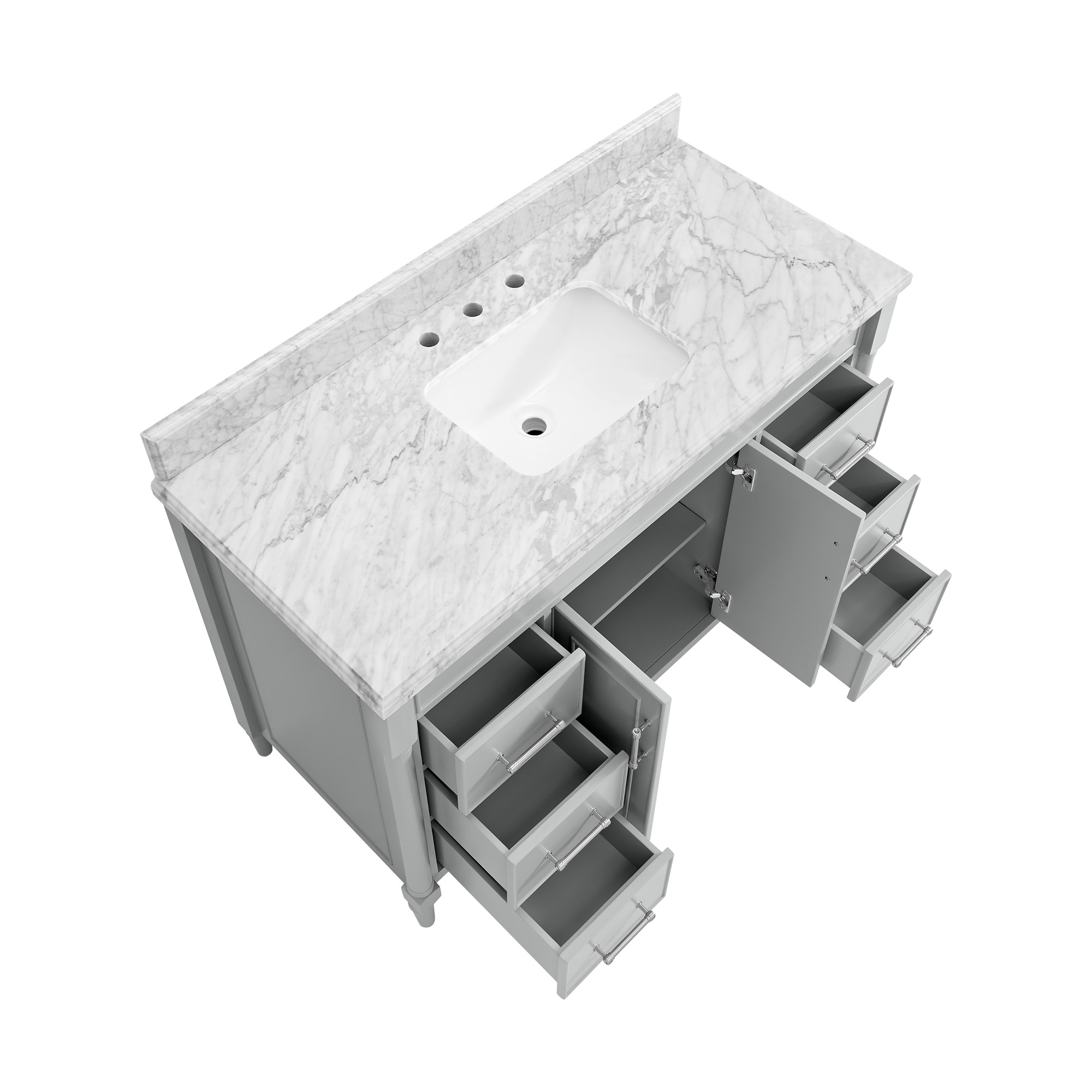 allen + roth 49-in Shadow Storm Natural Marble Undermount Single Sink  3-Hole Bathroom Vanity Top in the Bathroom Vanity Tops department at