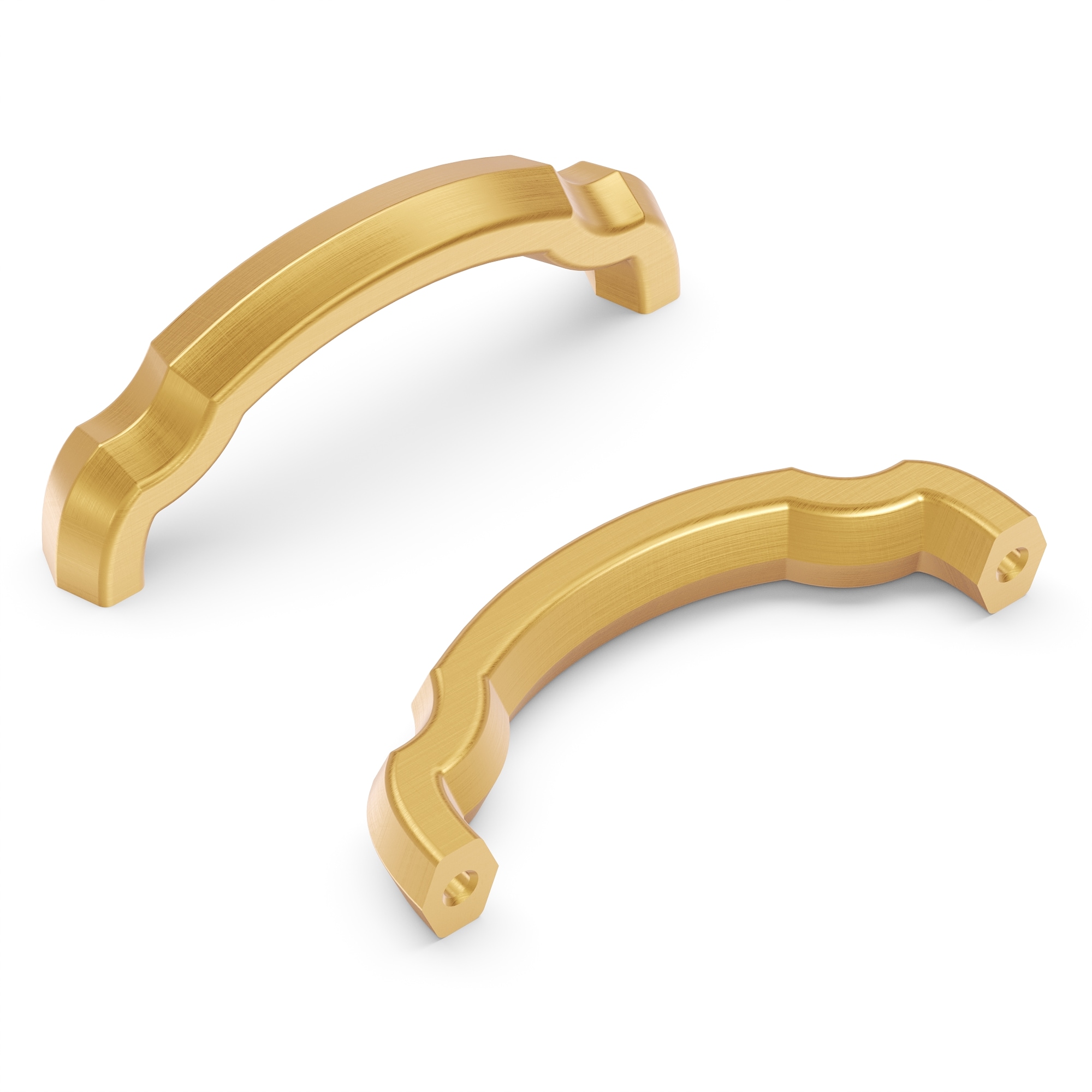 Hickory Hardware H077862BGB Veranda 3-in , 76mm Center to Center Brushed Golden Brass Arch Handle Drawer Pulls