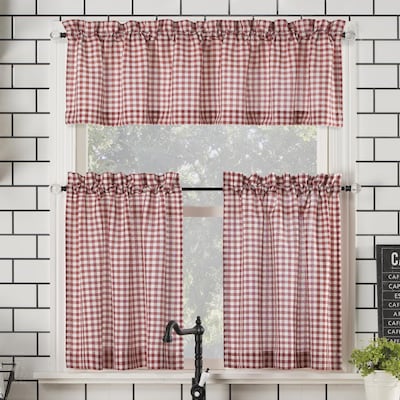 Single Curtain Panel In The Curtains, Red Gingham Valance Curtains