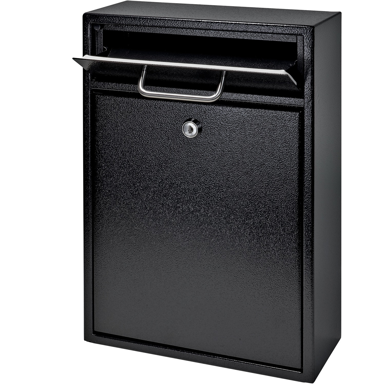 Mail Boss Wall Mount Black Metal Standard Lockable Mailbox 7412 at ...