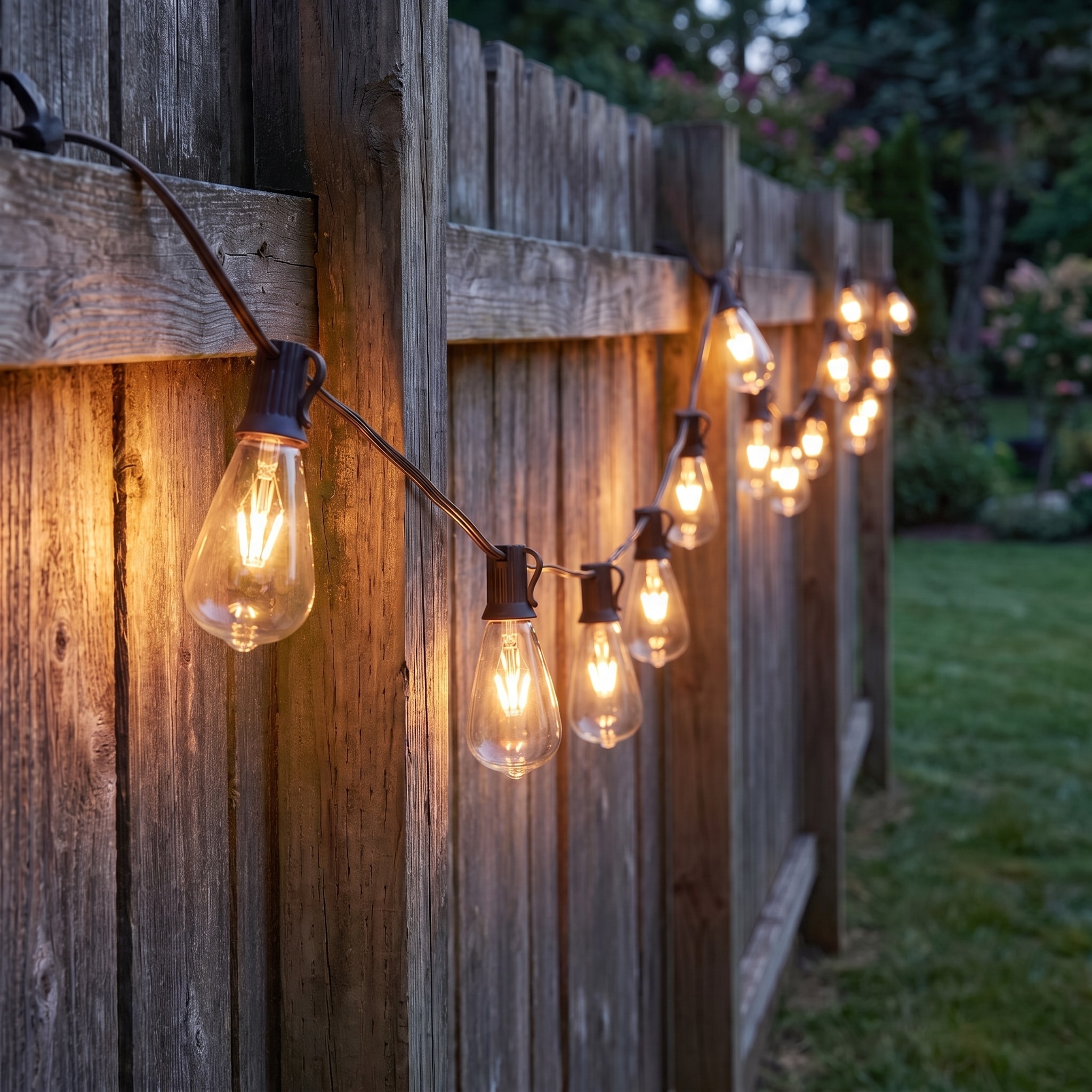 allen + roth 13-ft Plug in Brown Outdoor String Light with 10 Incandescent Edison Bulbs