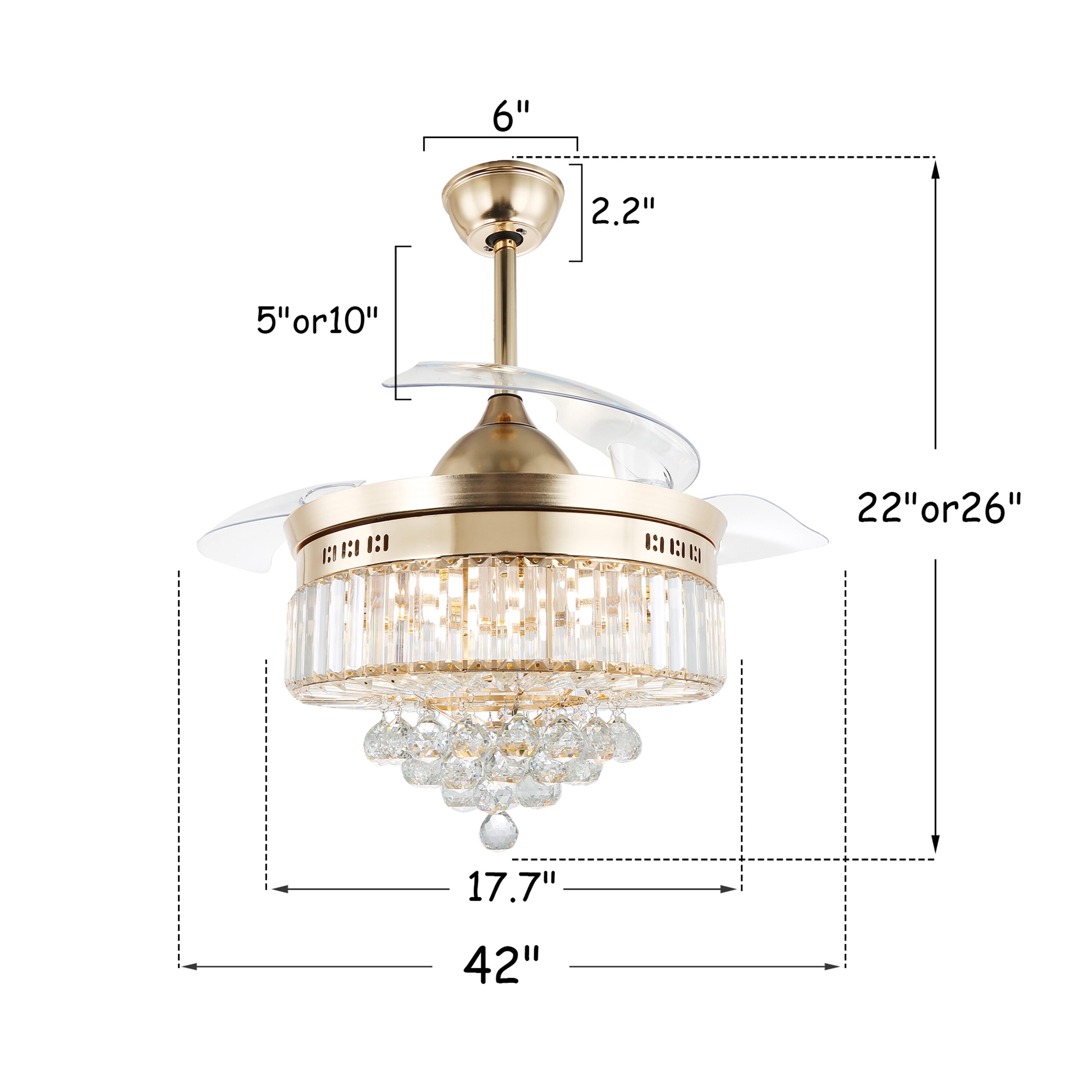 Oaks Decor BD4208-G Ceiling-Fans - View #10