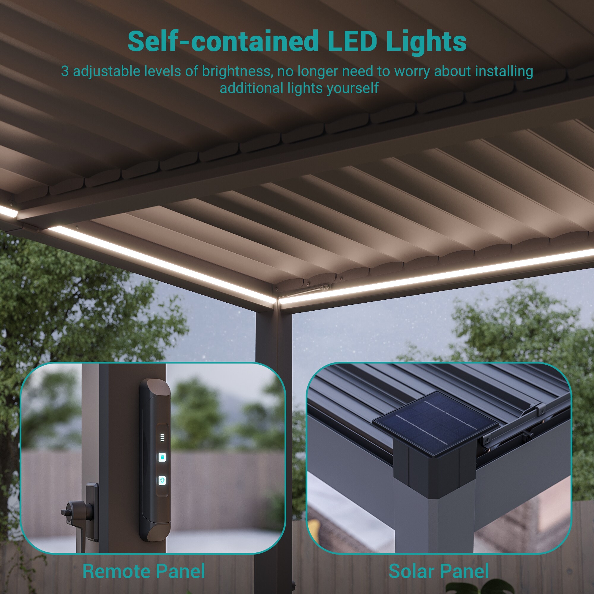 ACEGOSES LW-PKD-LEDS1013GY Pergolas-2 - View #6