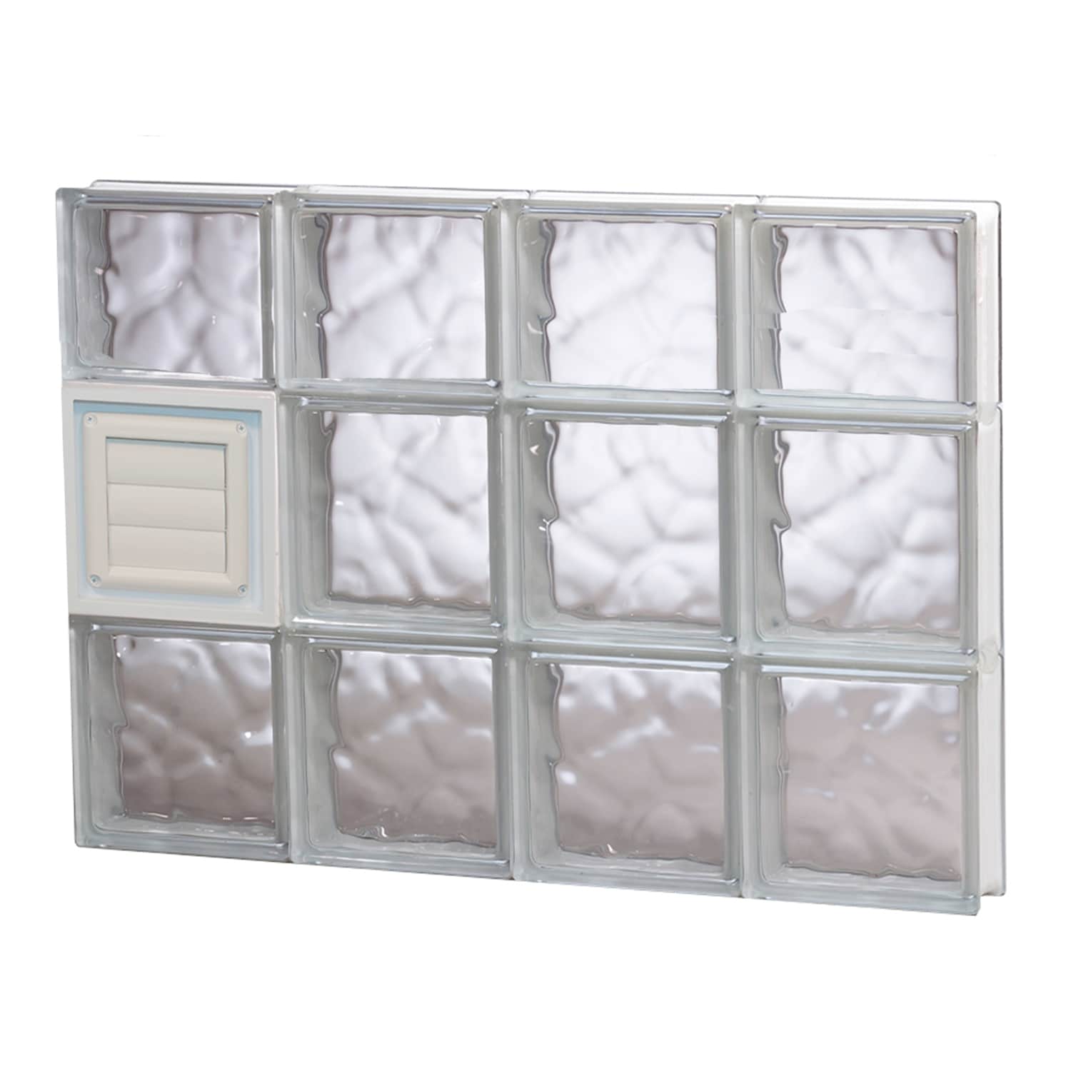 REDI2SET D3222DC Wavy Glass 31-in x 21-1/4-in Frameless Replacement Dryer vent Glass Block Window