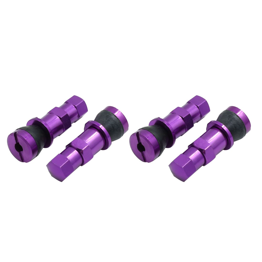 Unique Bargains 4pcs Purple Aluminum Alloy Auto Car Tubeless Wheel Tire Valve Stem with Dust Cap