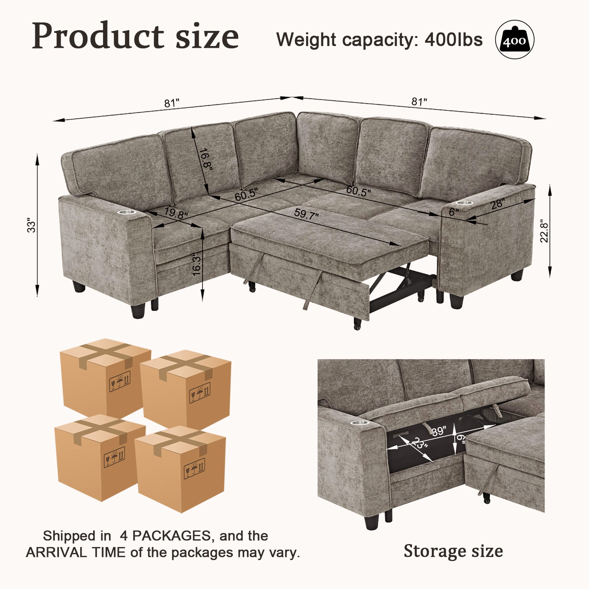 SINOFURN SYA370159GY Sofas-Loveseats - View #3