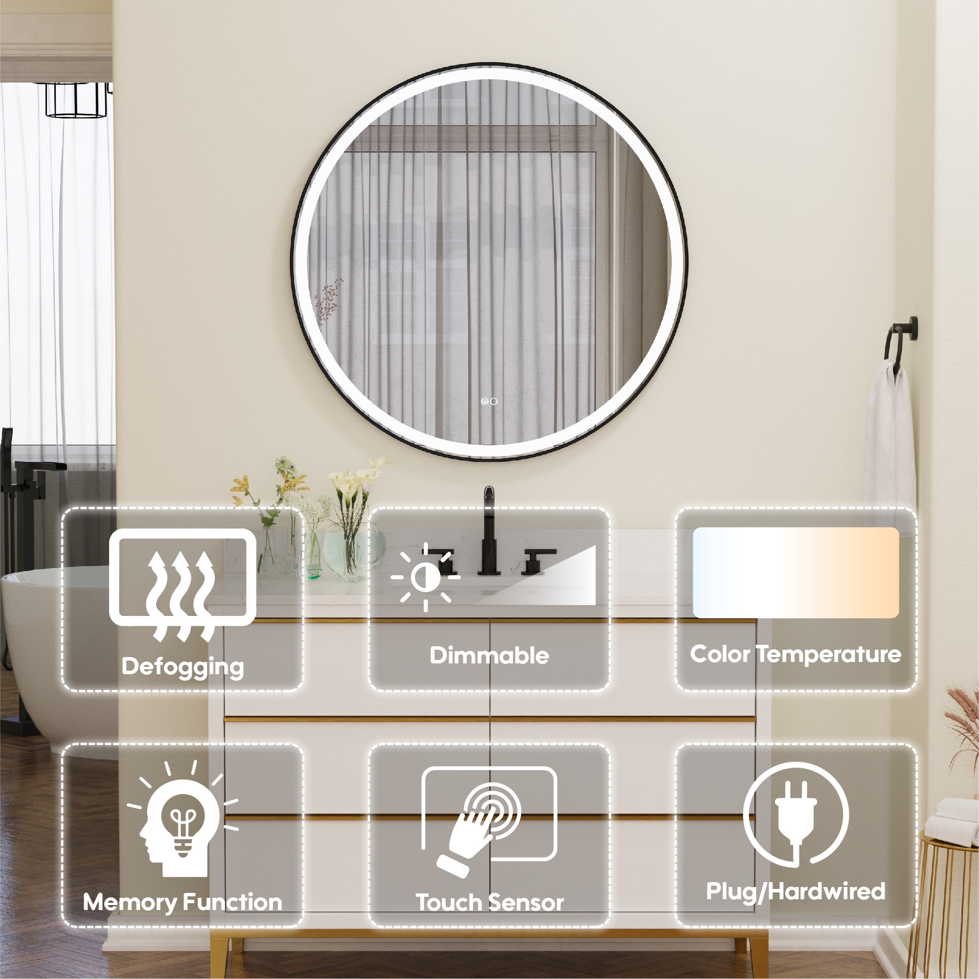 WELLFOR W2MRL4024 Framed-Bath-Mirrors - View #5