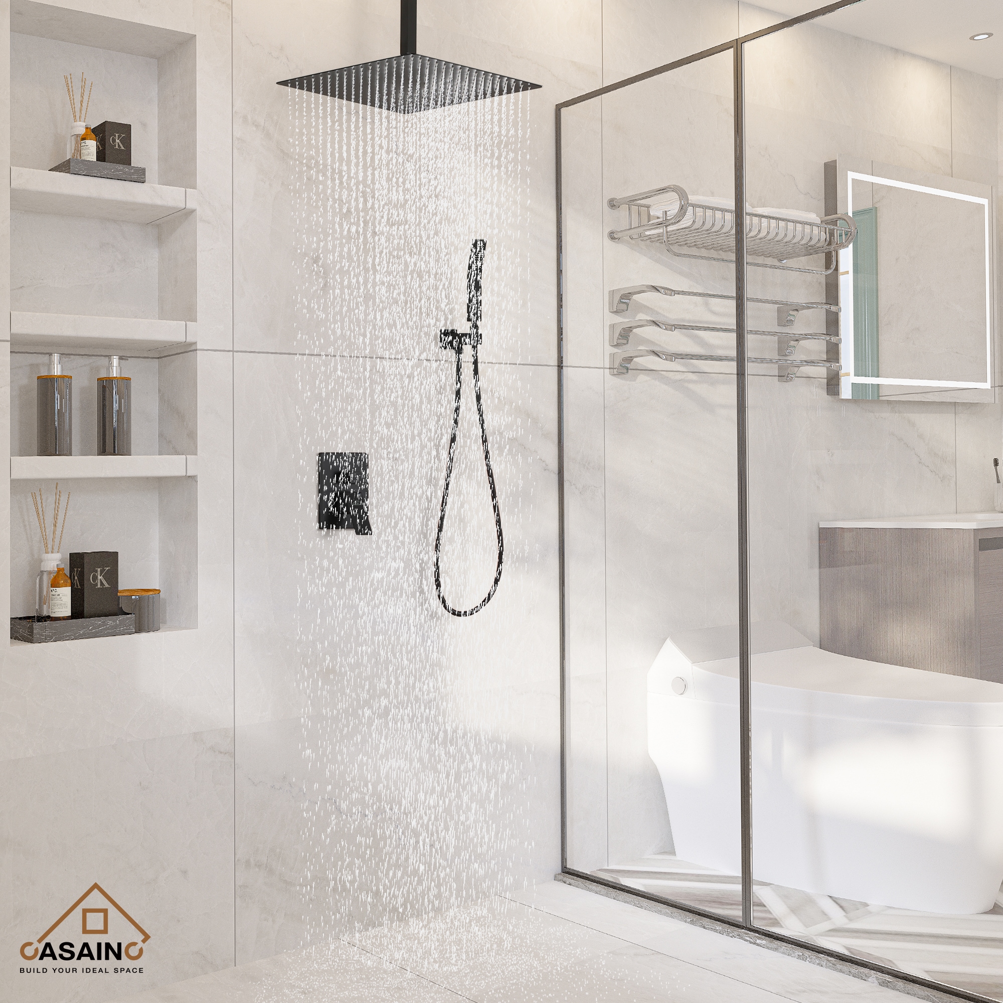 CASAINC CS3602-16MB Showerhead-Bar-Panels - View #10