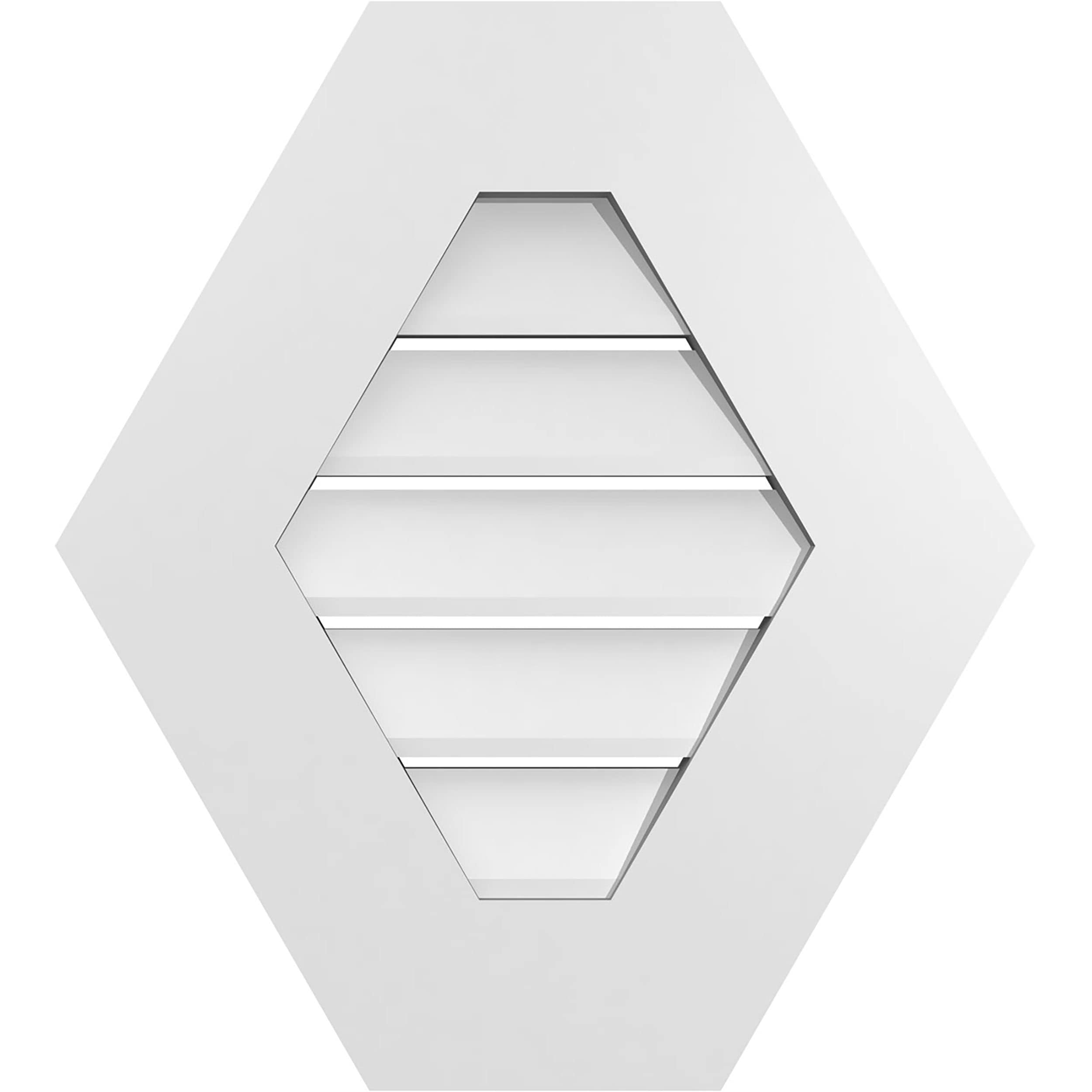 Ekena Millwork GVPHP18X2001SF 18-Inches x 20-Inches Off-white Peaked PVC Gable Louver Vent