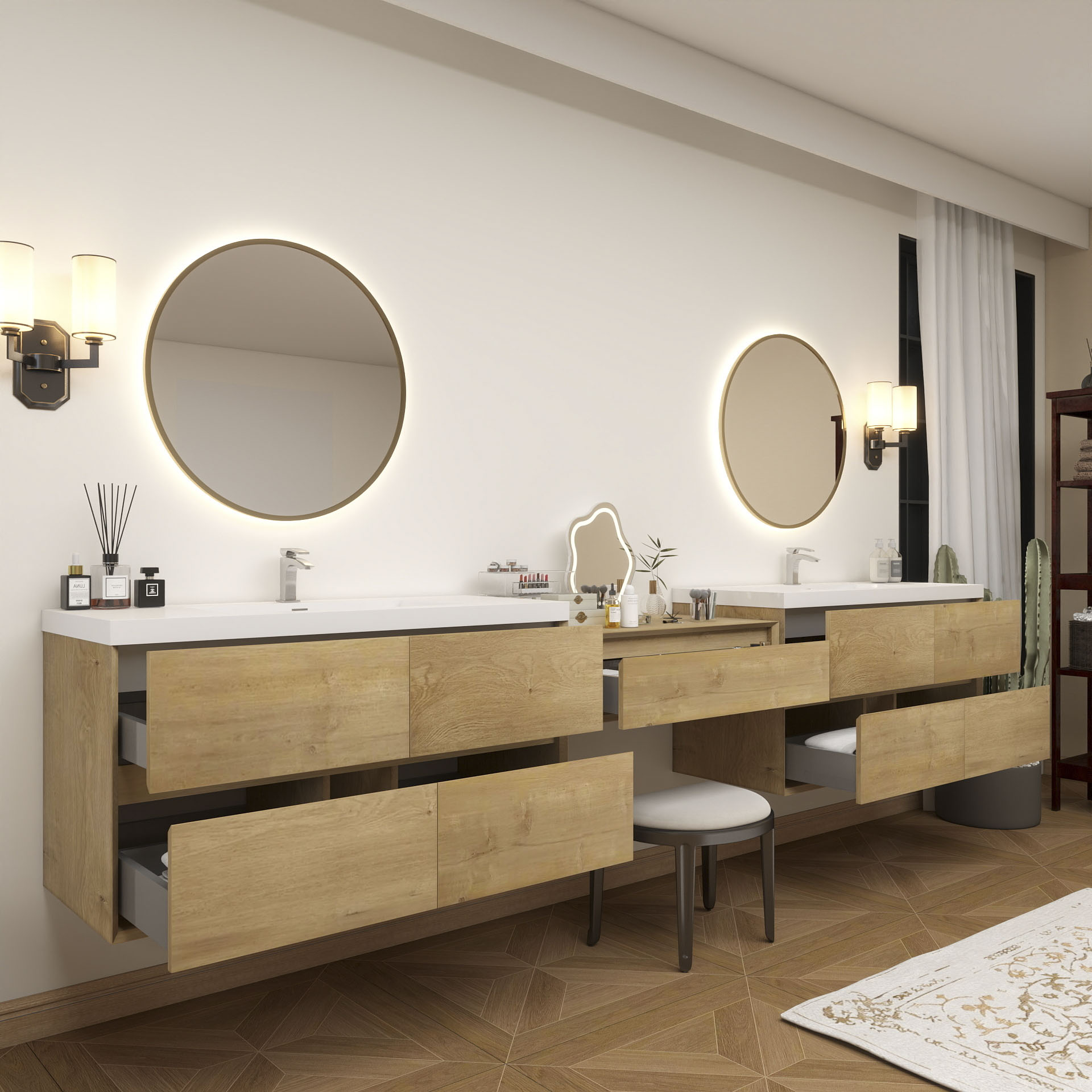 BV Better Vanity SLIM17-48+36+48-OAK Bath-Vanity-Combo - View #5