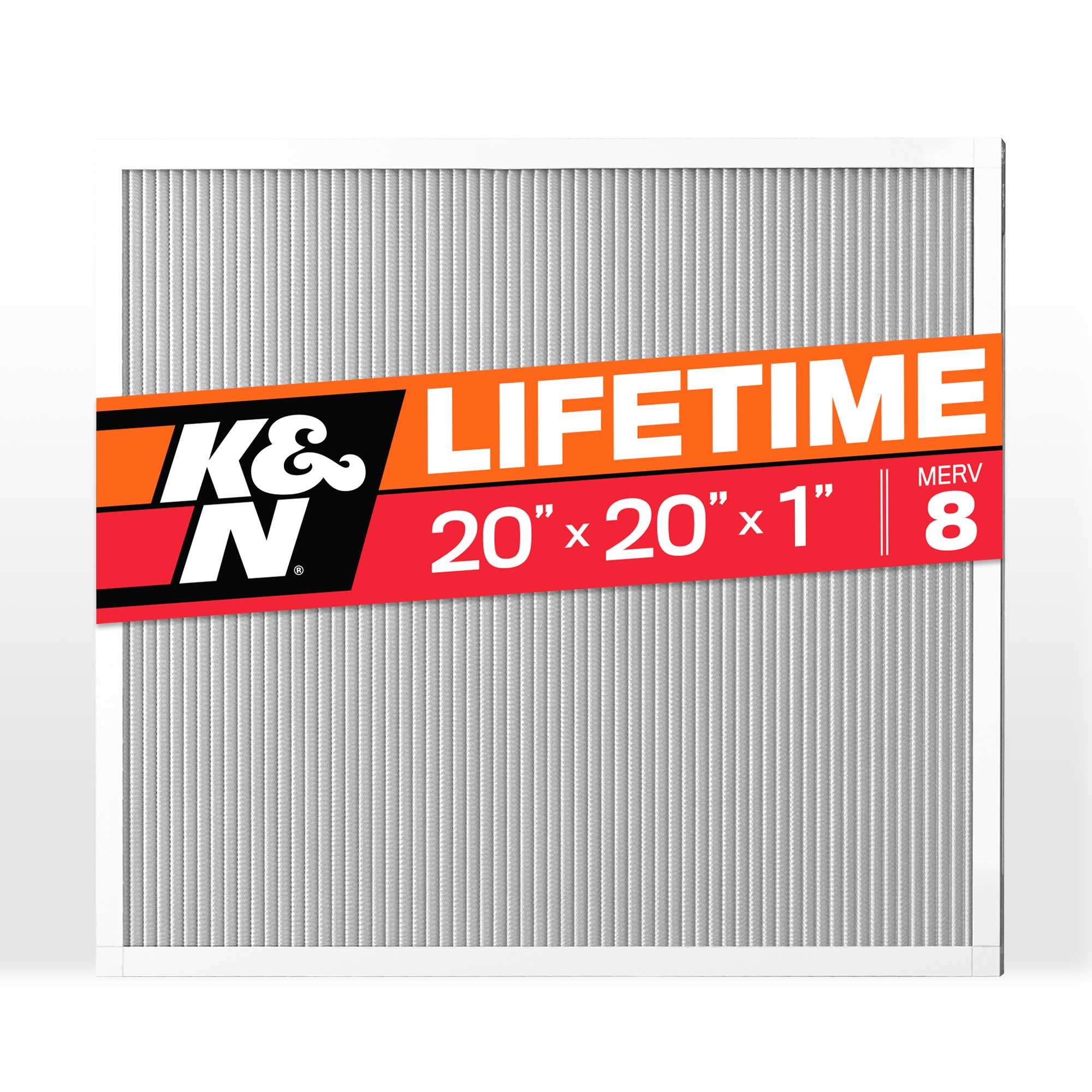 K&N HVC-8-12020 20-in W x 20-in L x 1-in Washable MERV 8 Pleated Air Filter