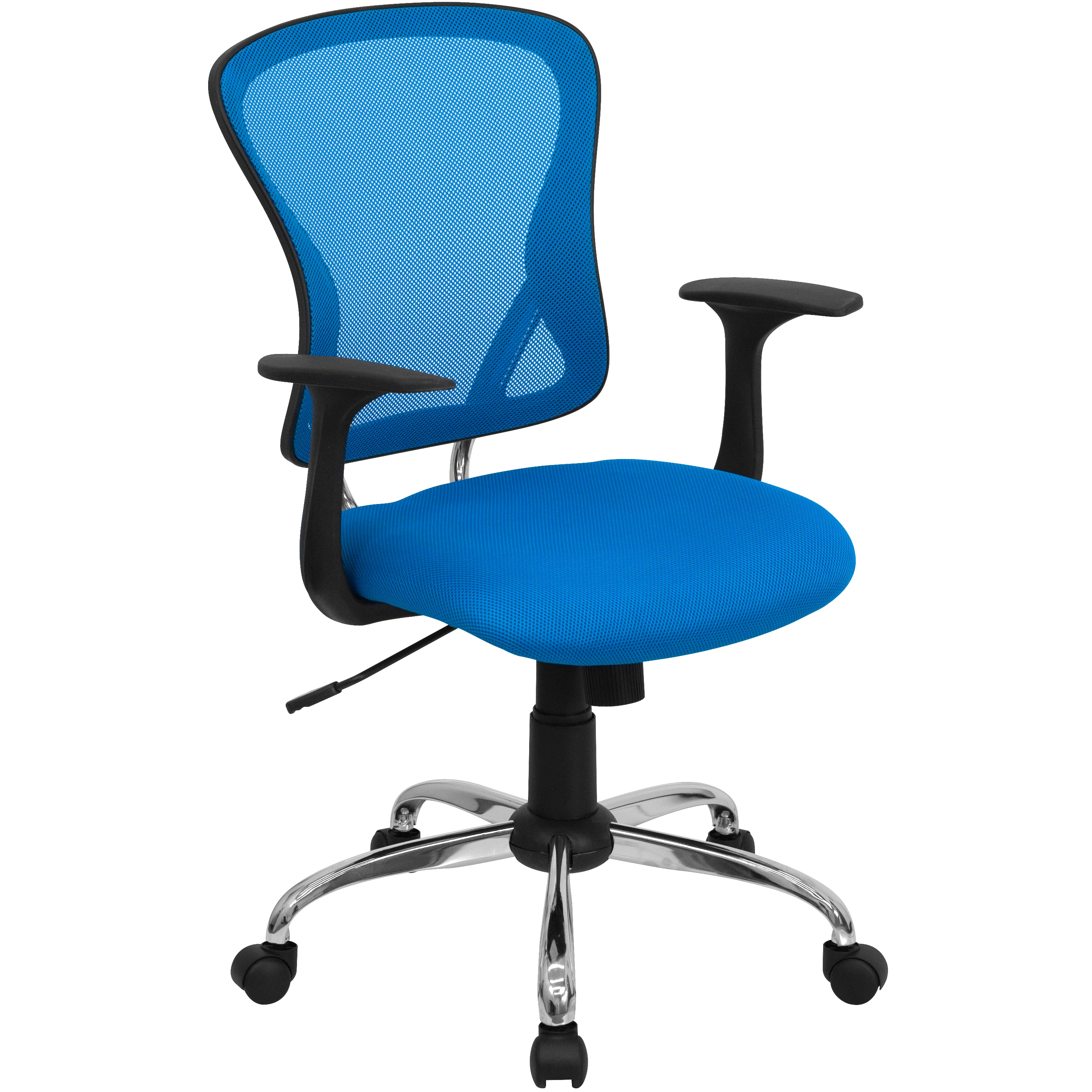 Gaming Chair with Adjustable Mesh Back-Blue - Blue