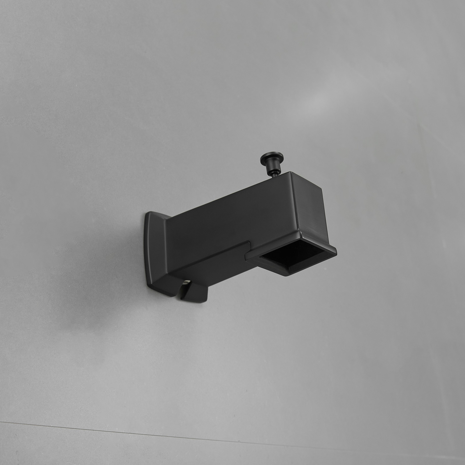 Matte Black Square Rainfall Shower Faucet Set with Tub Spout