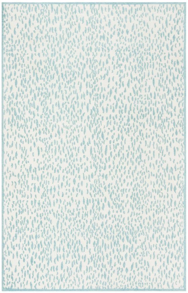 Safavieh MRB657T-5 Marbella Sunetra 5 x 8 (ft) Loomed Polyester Ivory/Turquoise Rectangular Indoor Abstract Area rug
