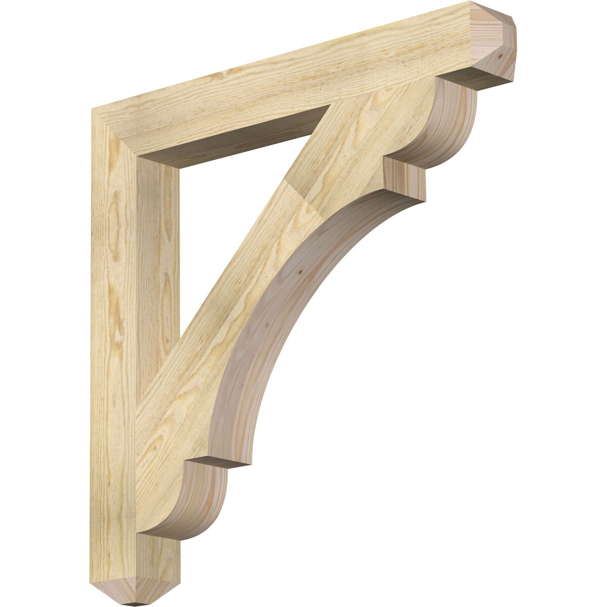 Ekena Millwork BKT04X32X32OLY04RDF Olympic craftsman rough sawn 4-in x 32-in x 32-in Douglas fir Brown Wood Standard bracket
