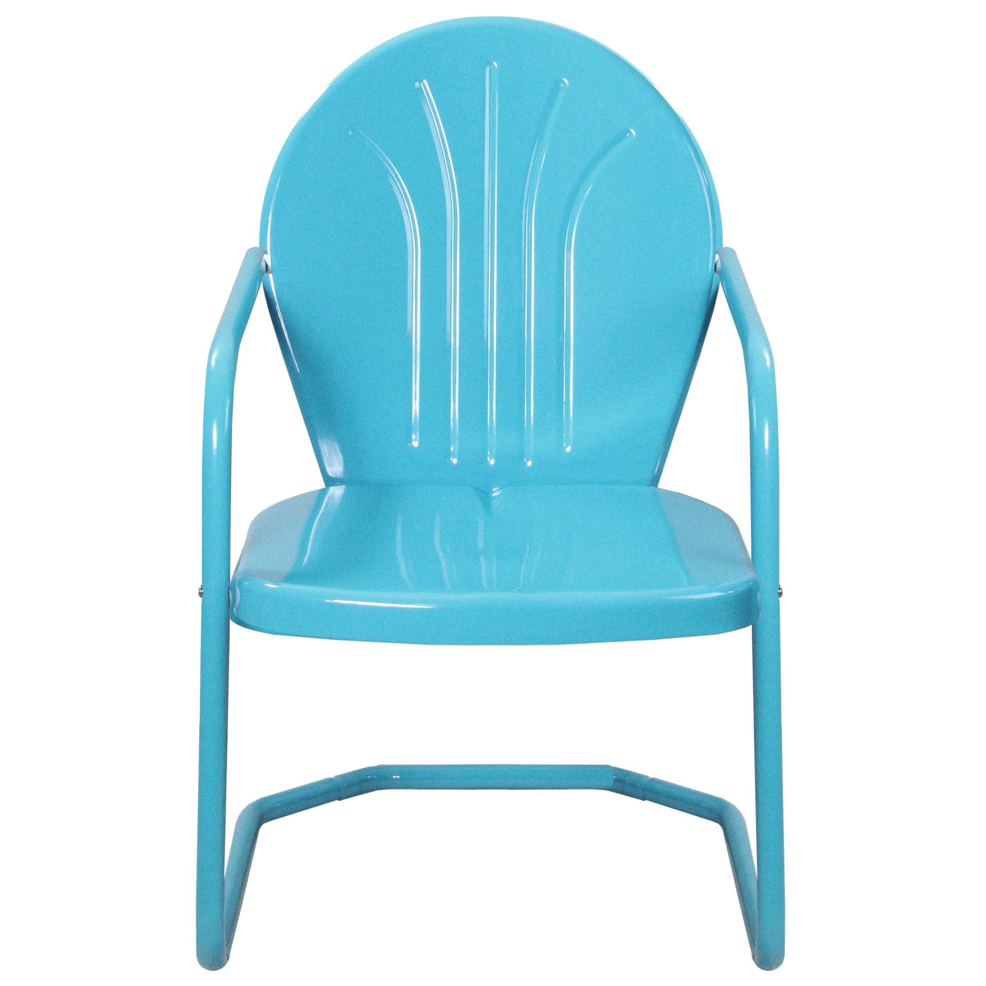 Sky Blue Retro Tulip Outdoor Armchair with Enamel Finish