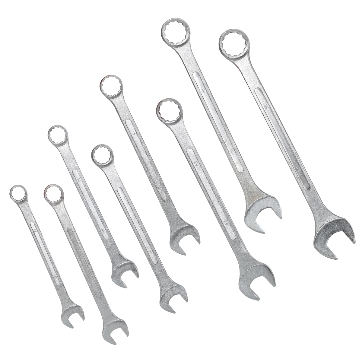Tooliom 8Pcs Jumbo Metric Combination Wrench Set 33mm To 50mm Carbon Steel With Green Storage Bag
