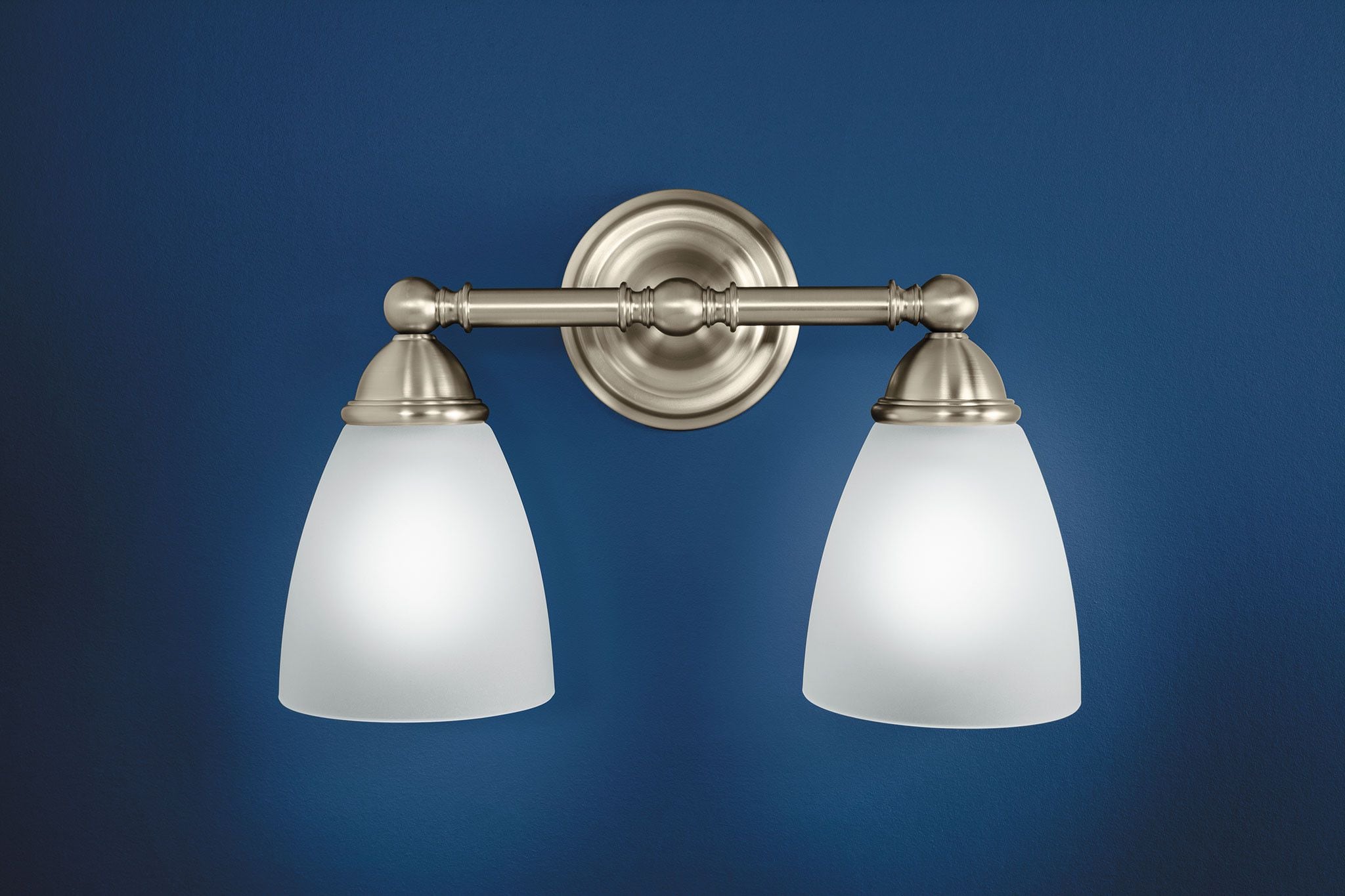 Moen Brantford 15 5 In 2 Light Brushed Nickel LED Traditional Vanity   43561281 