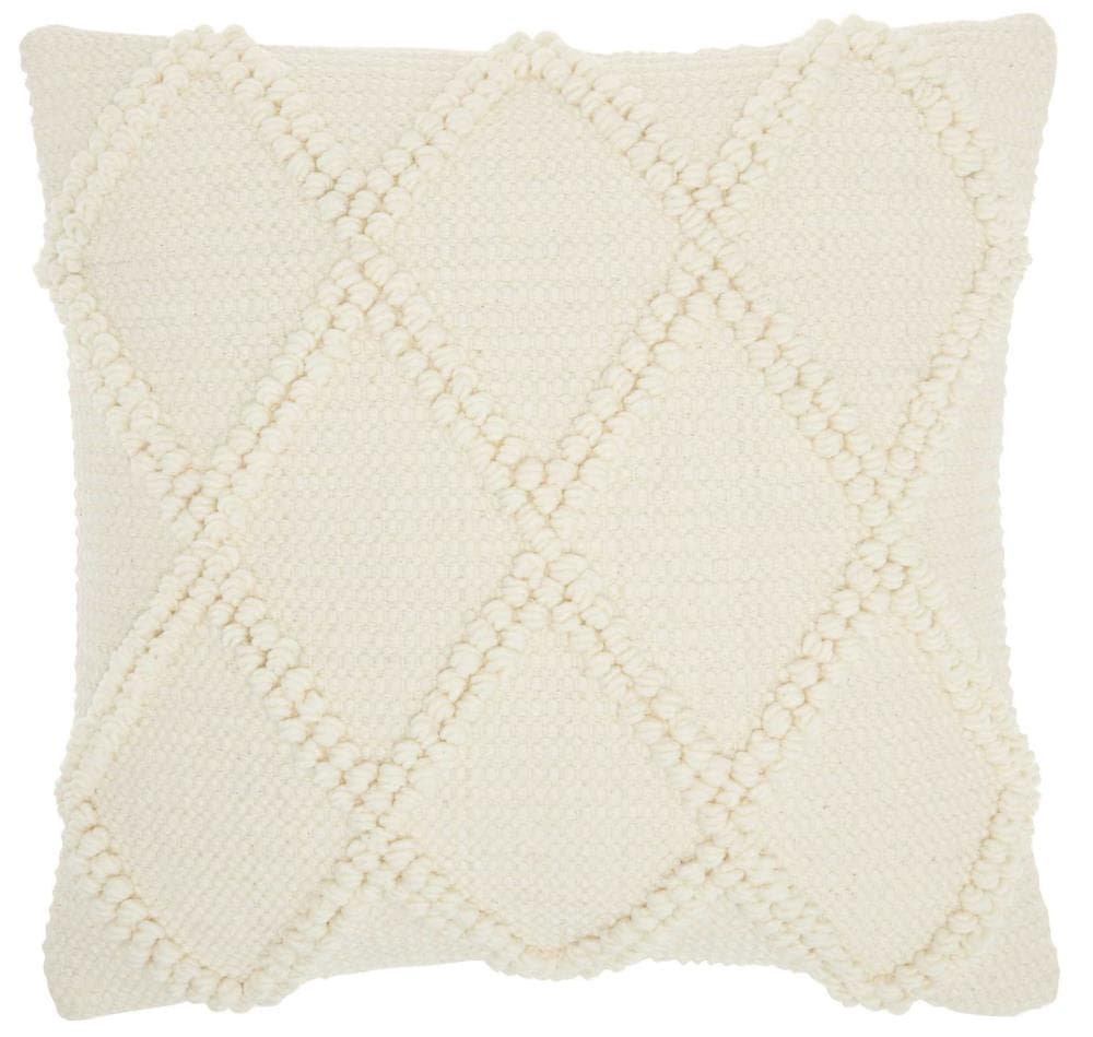 Mina Victory 798019076320 Lifestyles 18-in x 18-in Off-white Square Indoor Decorative Pillow