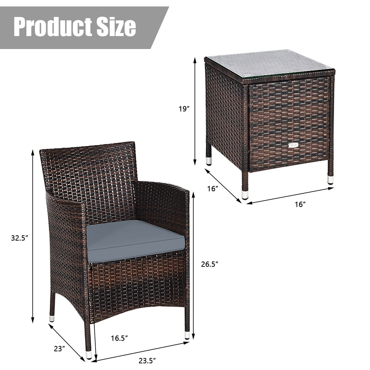 WELLFOR OUJ63850GR Patio-Conversation-Sets - View #6