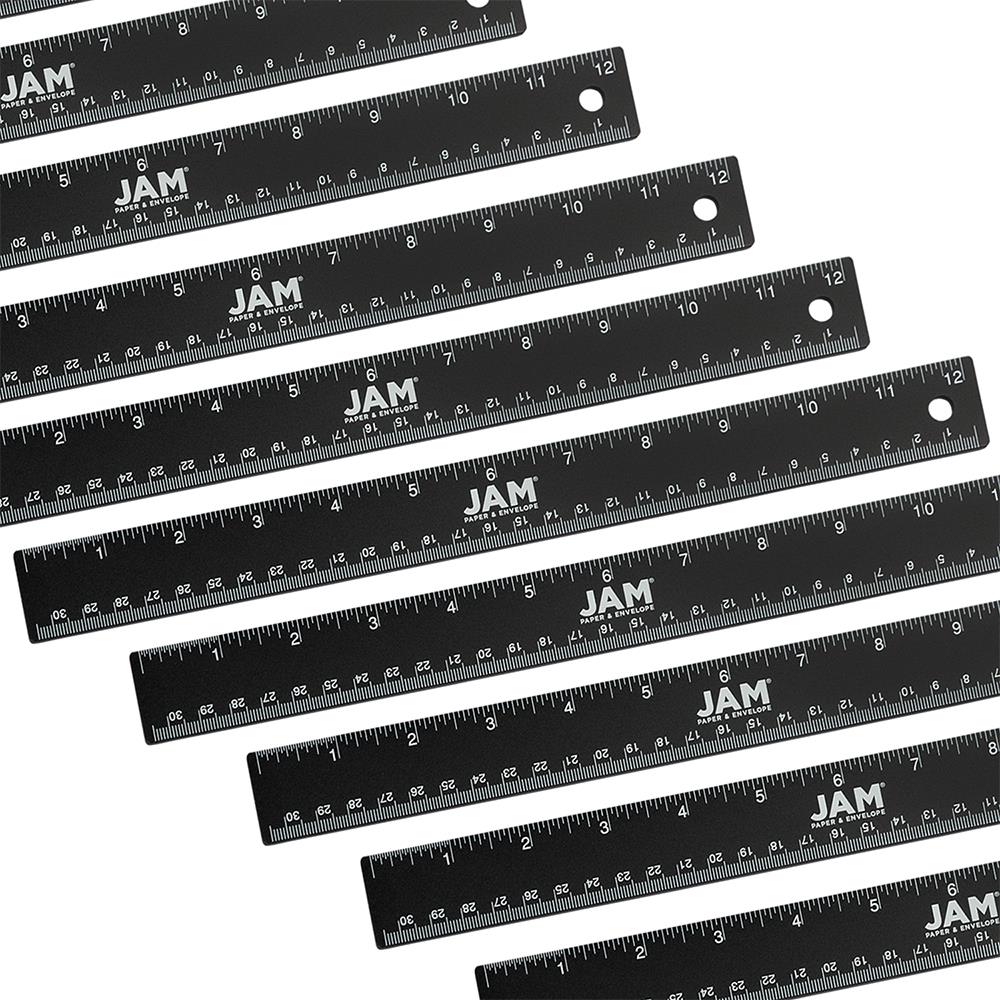 JAM Paper Stainless Steel 12-in Ruler, Black, 12/Pack - Durable Metal  Yardstick for Precision Measurements - 12 Inches Long - Pack of 12 in the  Yardsticks & Rulers department at