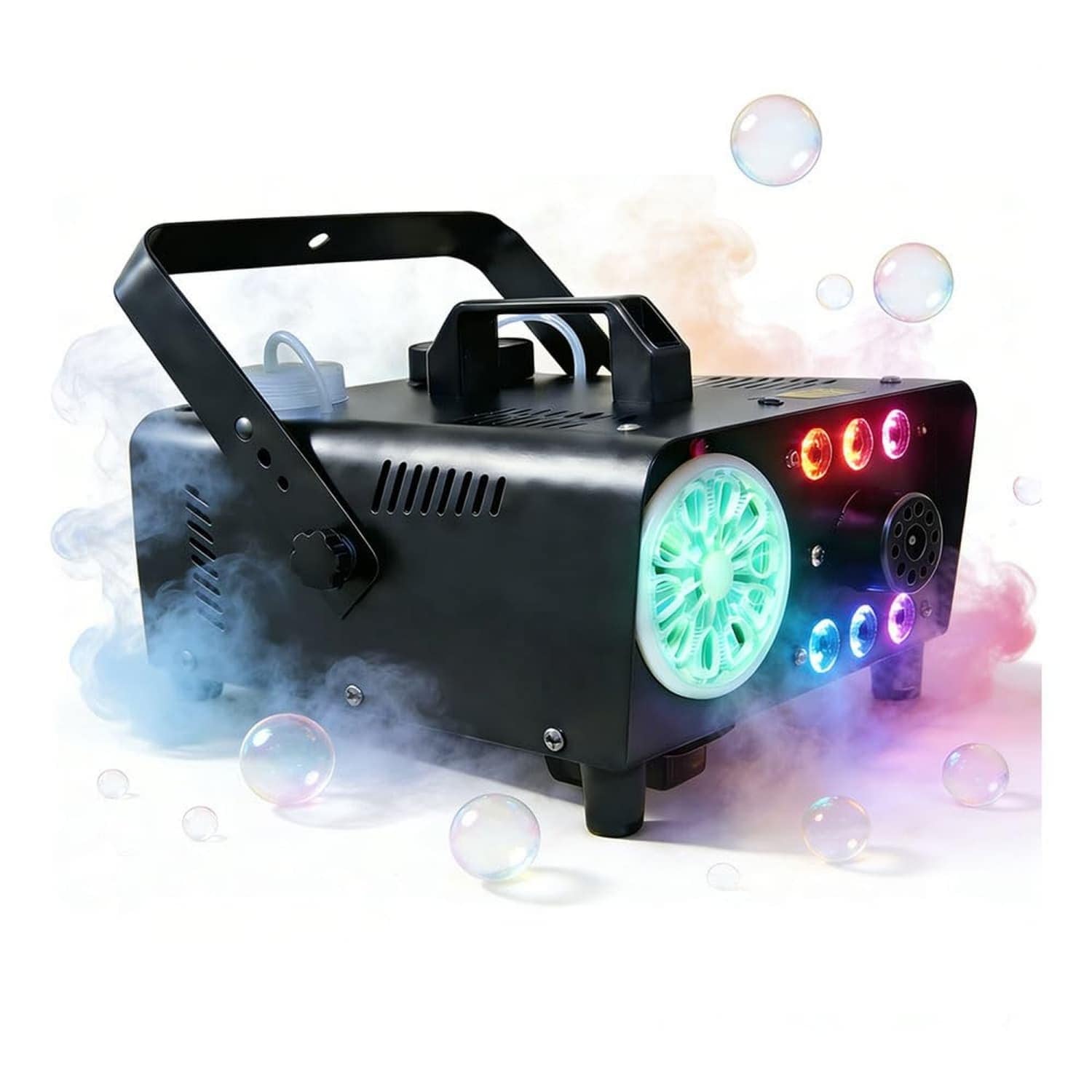 OGETFUUR 700W Fog Bubble Machine with 3 Independent Modes and RGB 6 Lights Remote Control for Party Stage Wedding Halloween