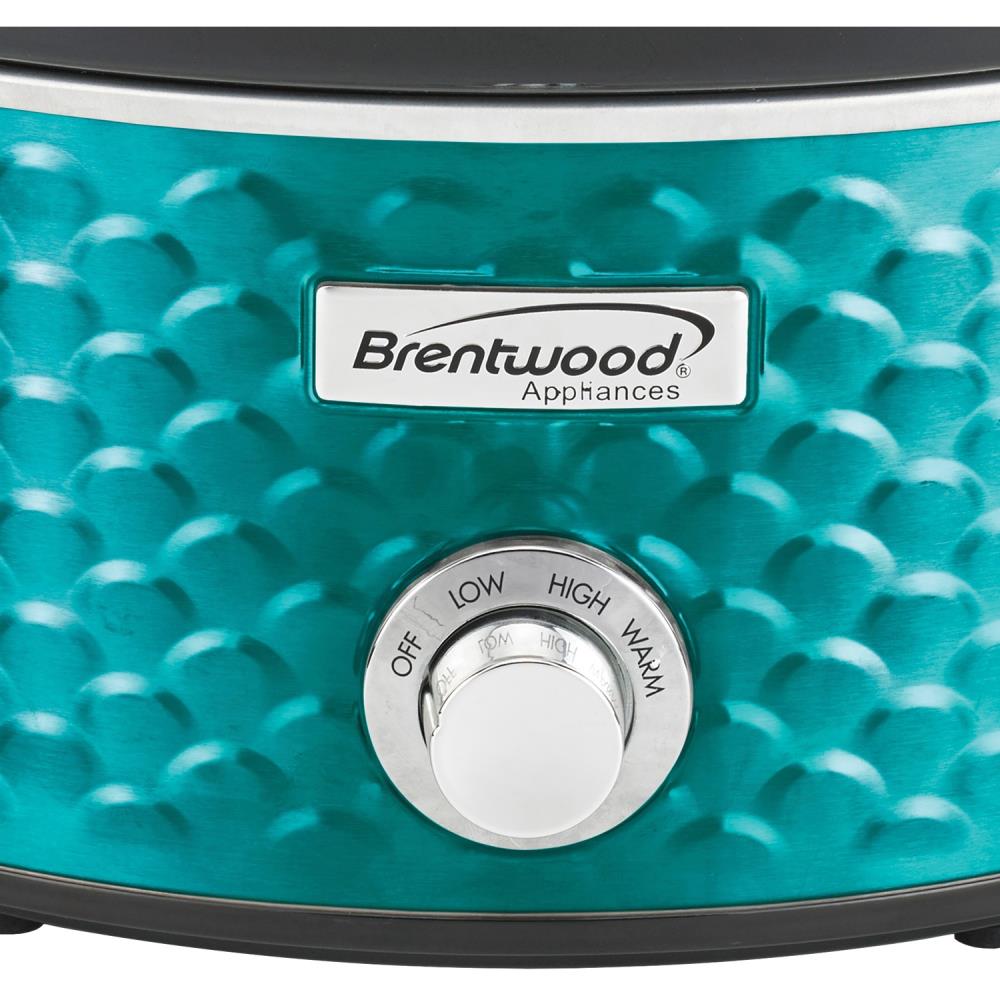 Brentwood Appliances Sc-140bl 4.5 qt. Blue Scallop Pattern Slow Cooker