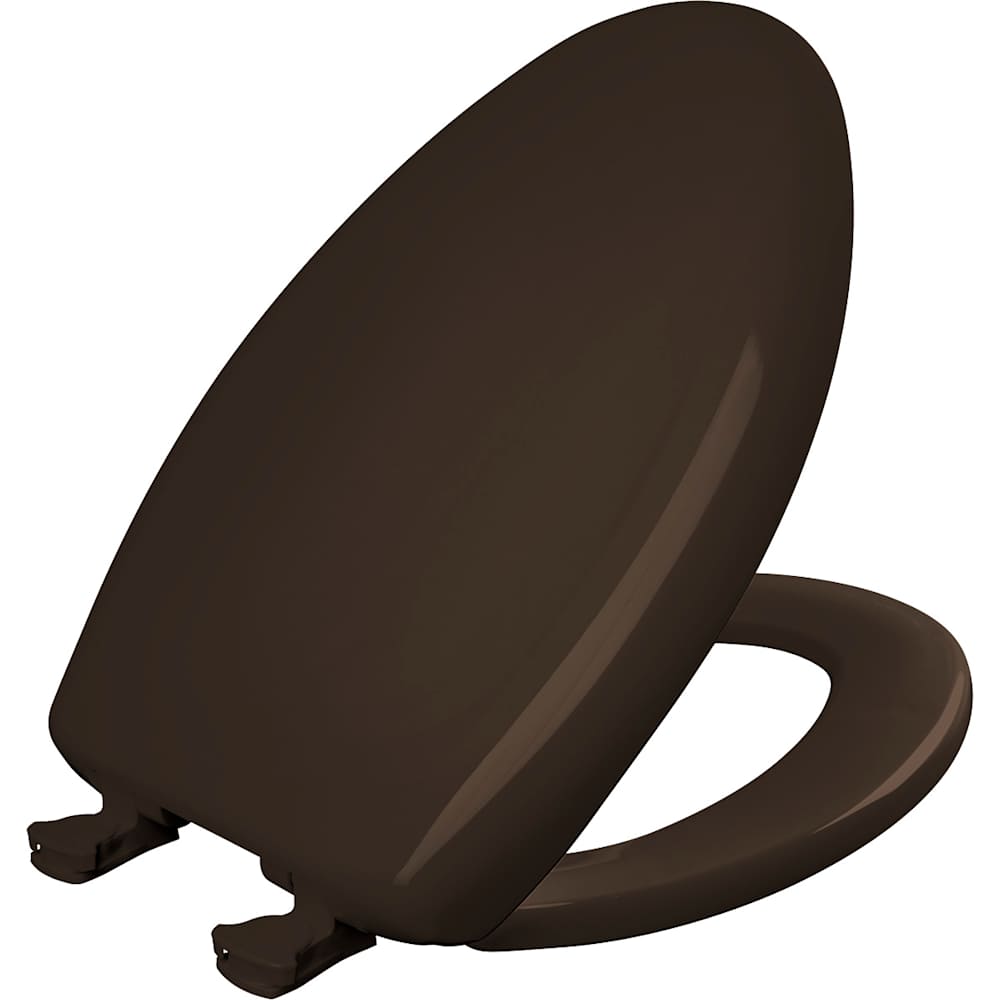 Bemis  Elongated Plastic Toilet Seat in Espresso Brown with STA-TITE Seat Fastening System EasyClean and  WhisperClose Hinge