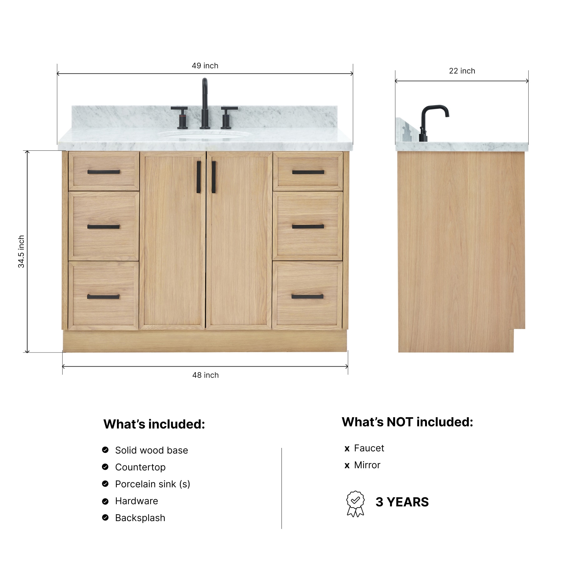 ARIEL K49WQOVOMNB Bath-Vanity-Combo - View #4