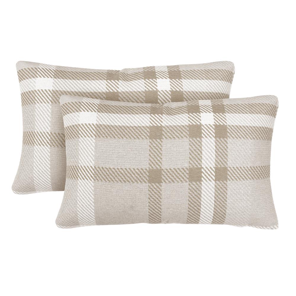 Astella KT2-TP12-FA31 Pacifica 2-Pack Striped Tartan Hemp Rectangular Lumbar Pillow