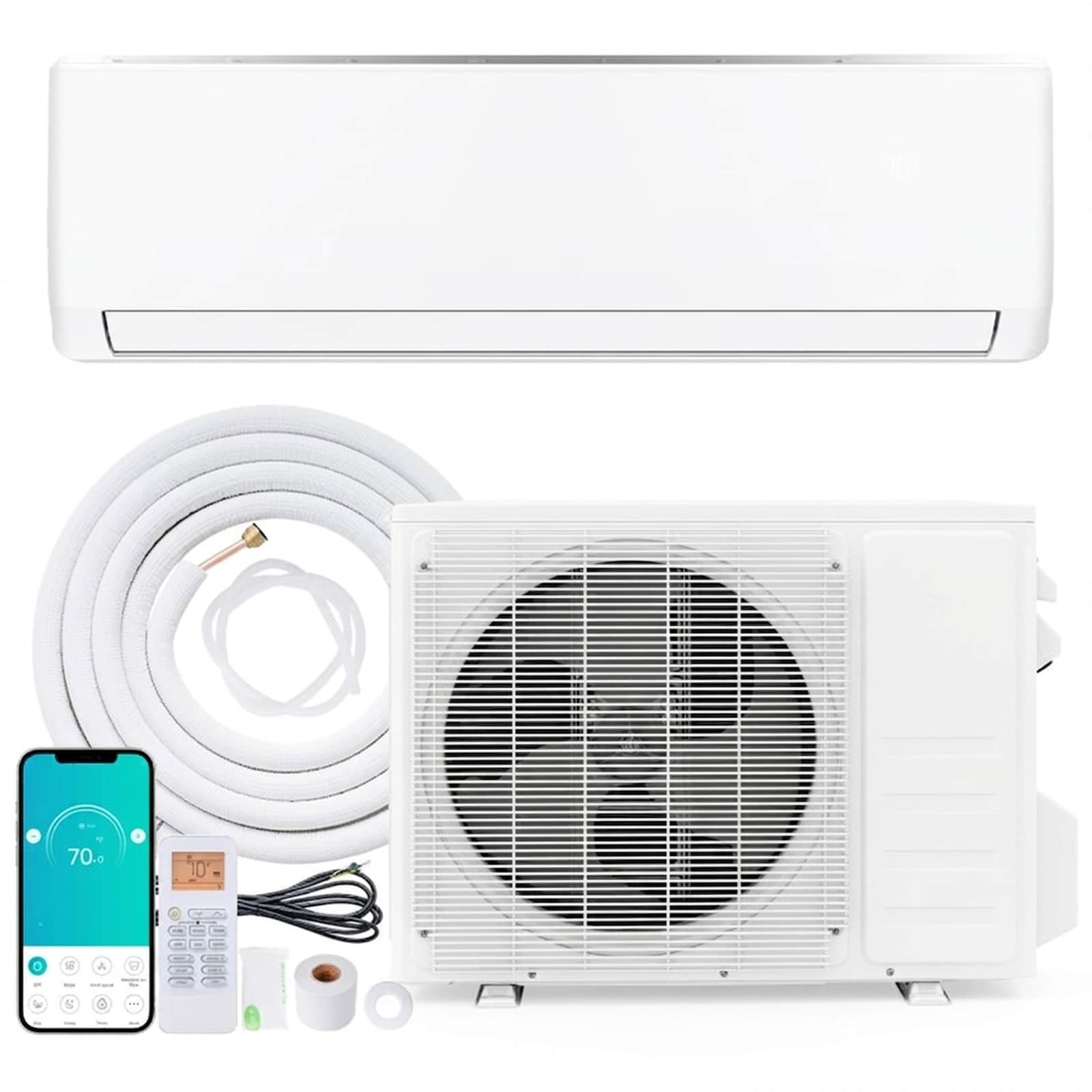 SUGIFT 18000-BTU 21-SEER2 9.5-HSPF2 208-230V Inverter Heat Pump Cools Up To 1250-sq ft Mini Split Air Conditioner And Heater #LW018SUGHY1366