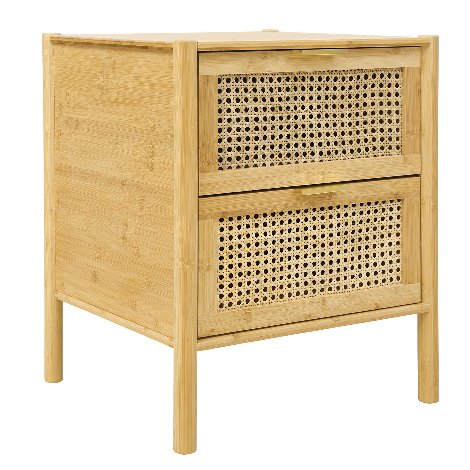 Bamboo and Rattan Mid Century Modern Nightstand Nightstands at Lowes.com