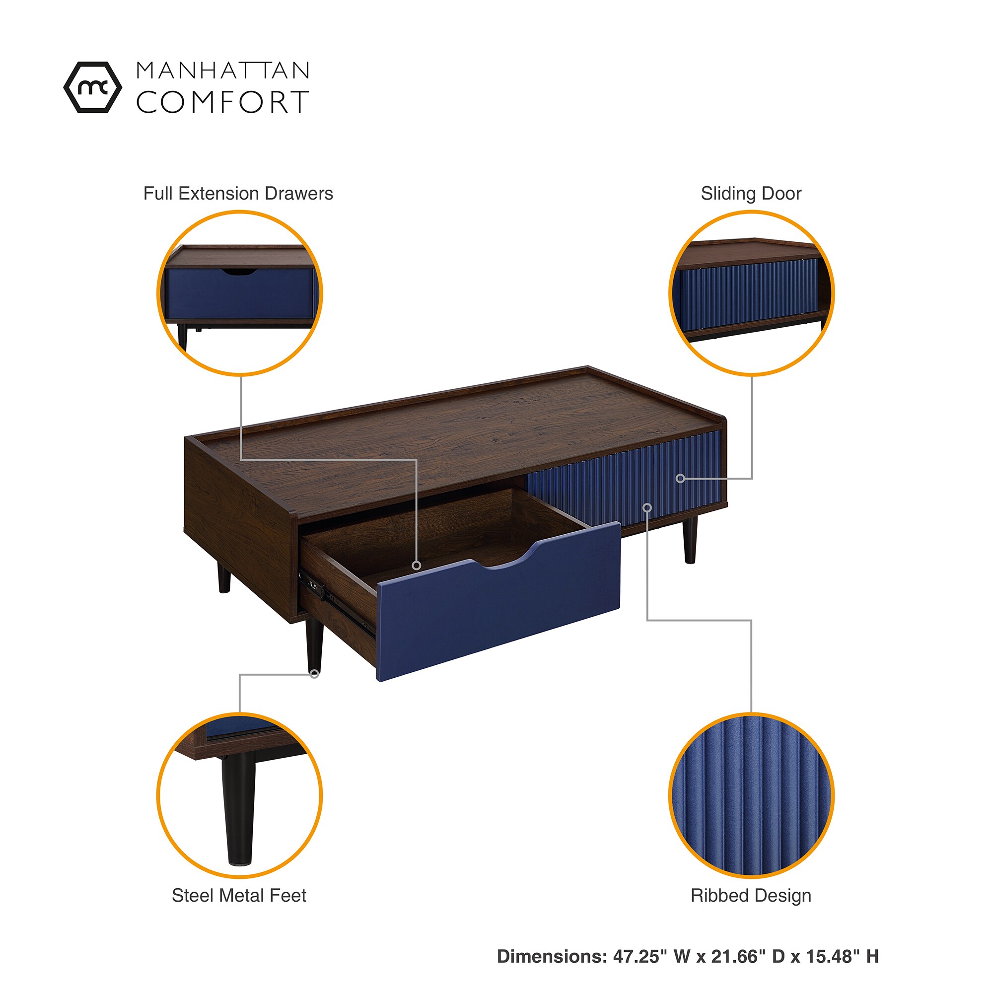 Manhattan Comfort CT-11GLF-NB Coffee-Tables - View #4