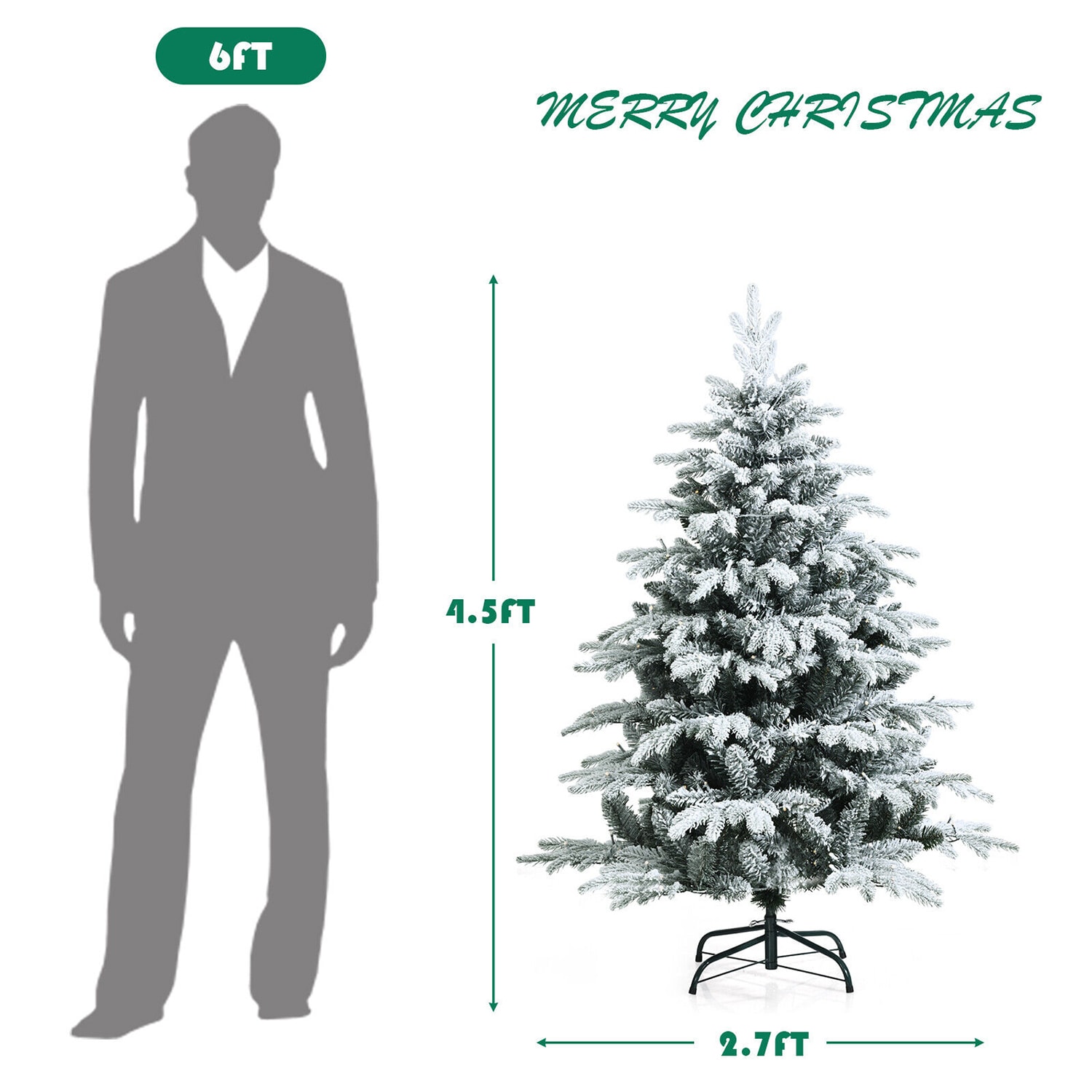 WELLFOR HYZ23568US Artificial-Christmas-Trees - View #3
