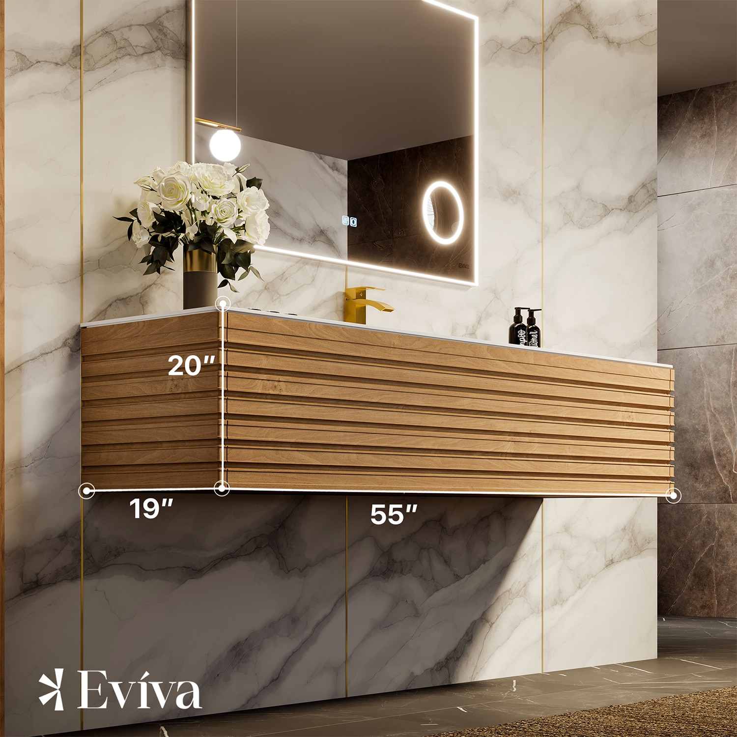 Eviva EVVN128-55OAK Bath-Vanity-Combo - View #2