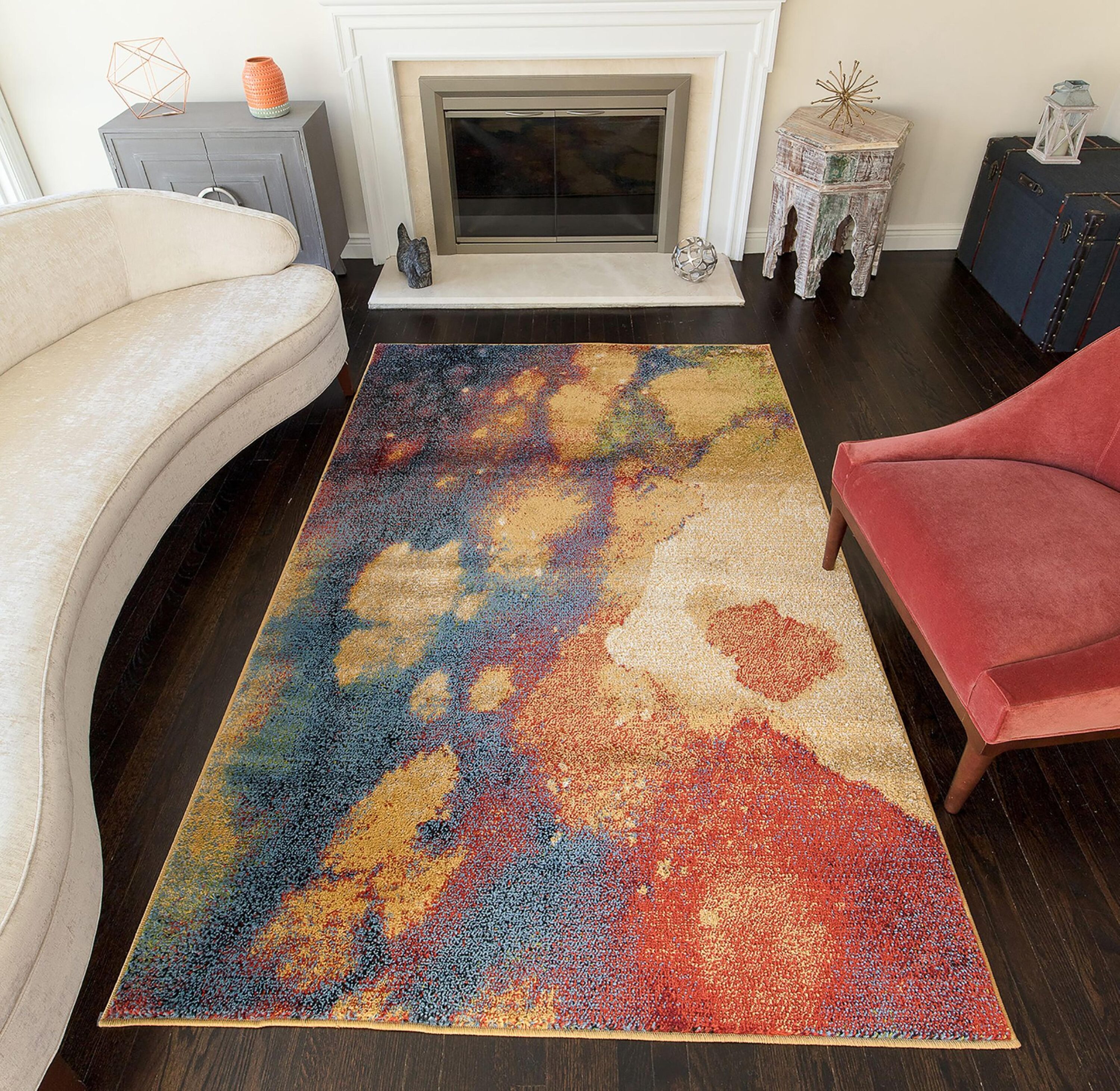 Rugs America 27323 Devon 5 x 7 Watercolor Indoor Geometric Moroccan Area Rug