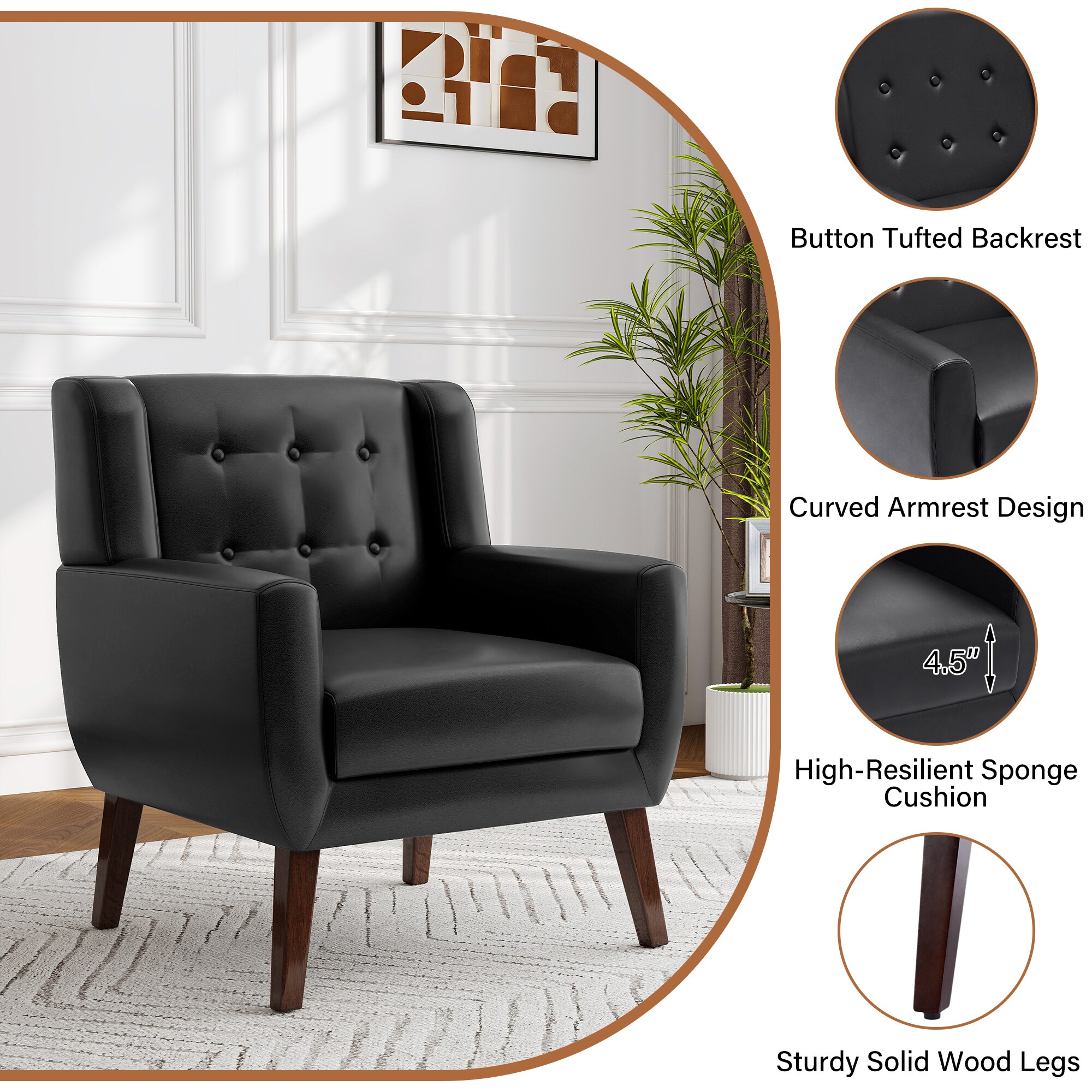 Dreamsidea LS-SF0003-P BLACK-2 chairs - View #7