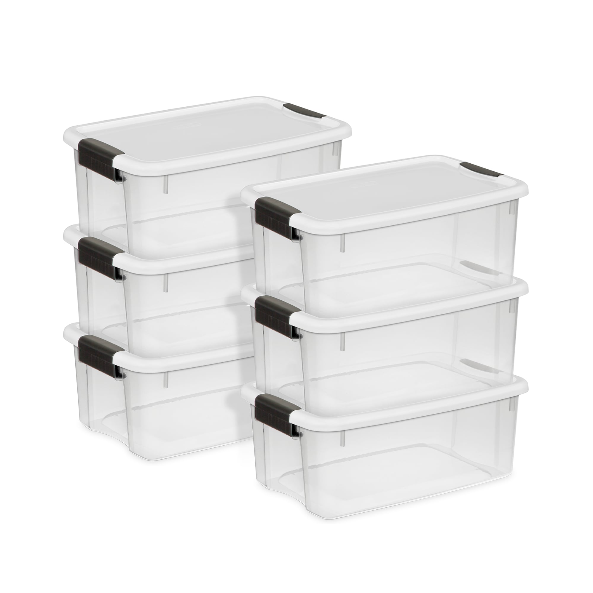Sterilite 6 -Pack Sterilite Medium 4.5 -Gallons ( 18 -Quarts ) Clear - 18 Quart Stackable Tote with Latching Lid
