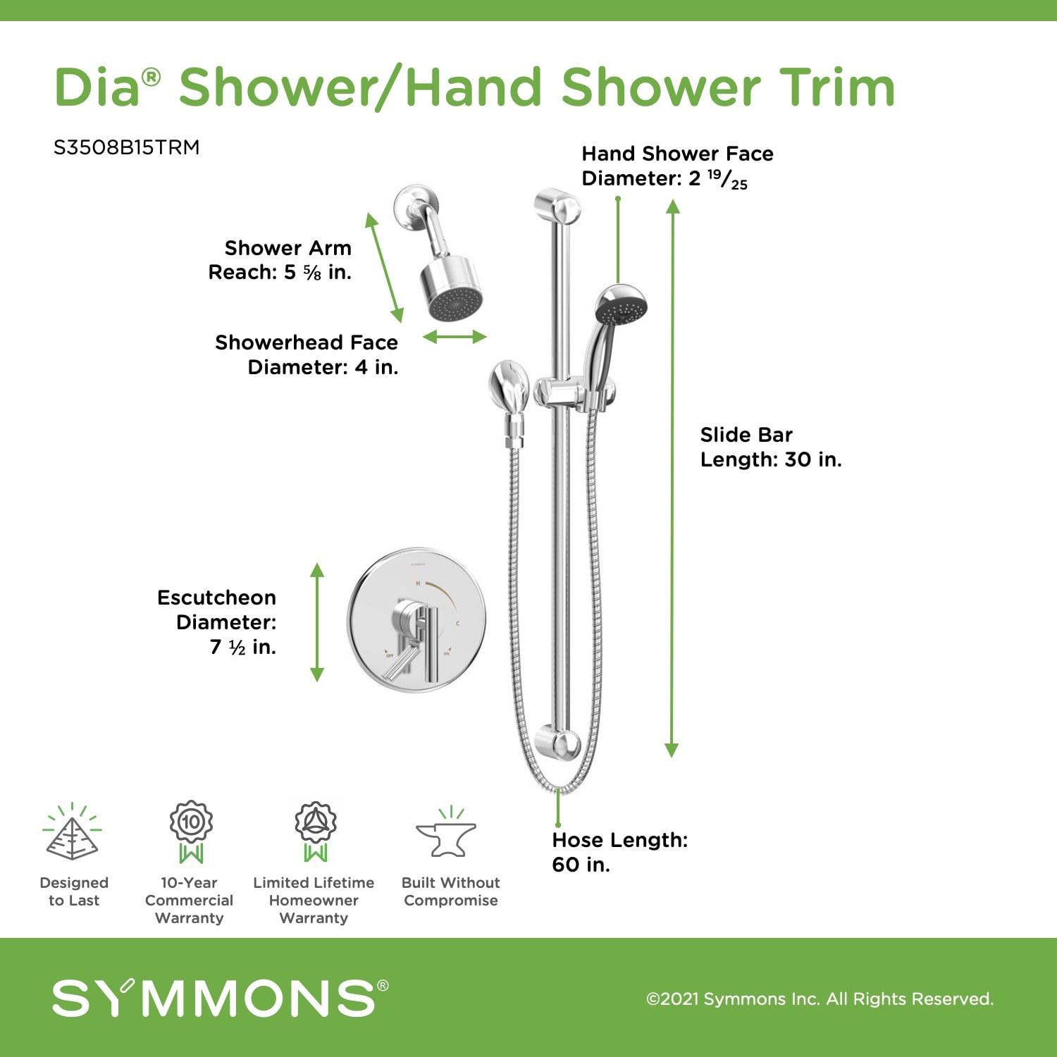Symmons S3508B15TRM Tub-Shower-Faucets - View #2