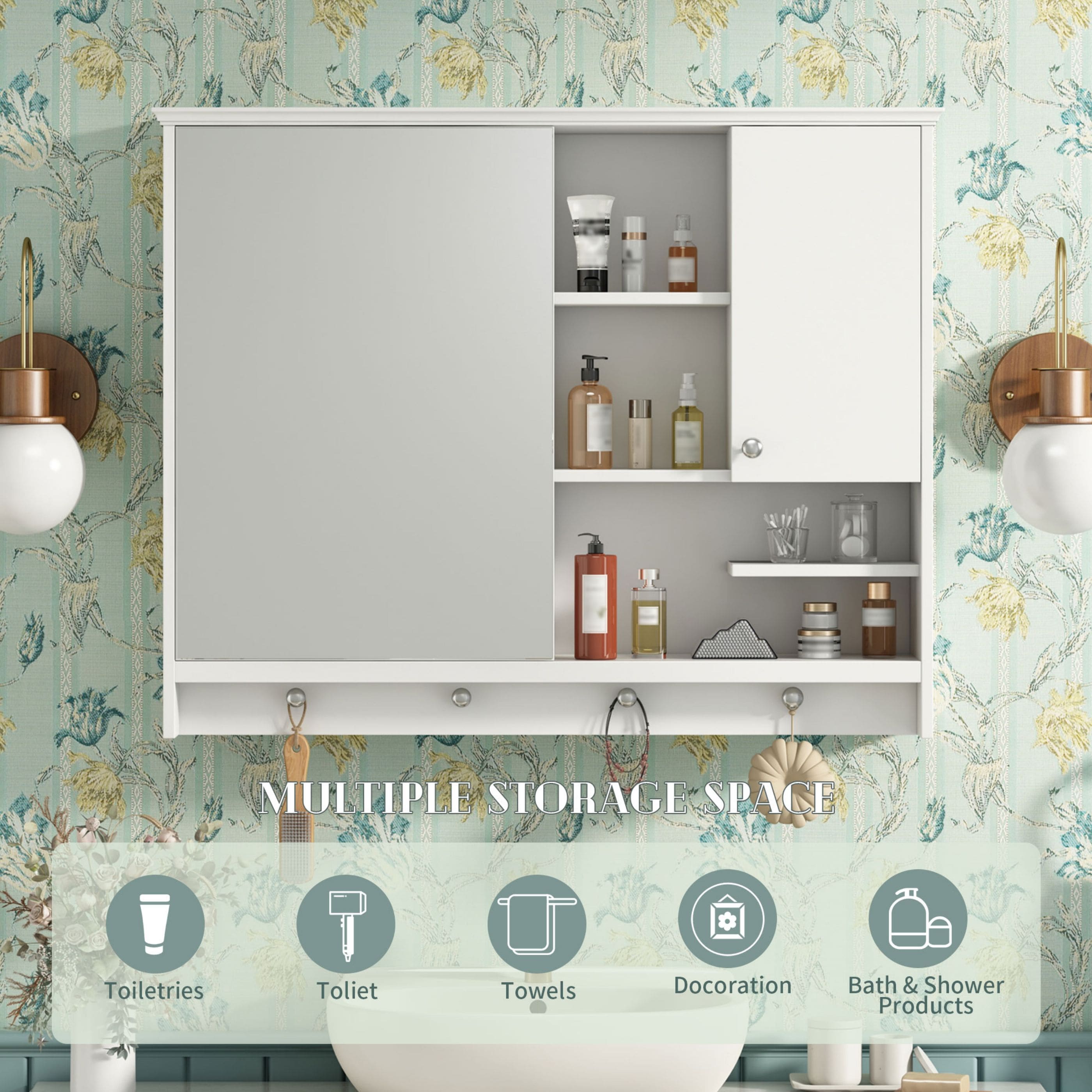 WELLFOR GIZMAY03PE Bathroom-Medicine-Cabinets - View #4