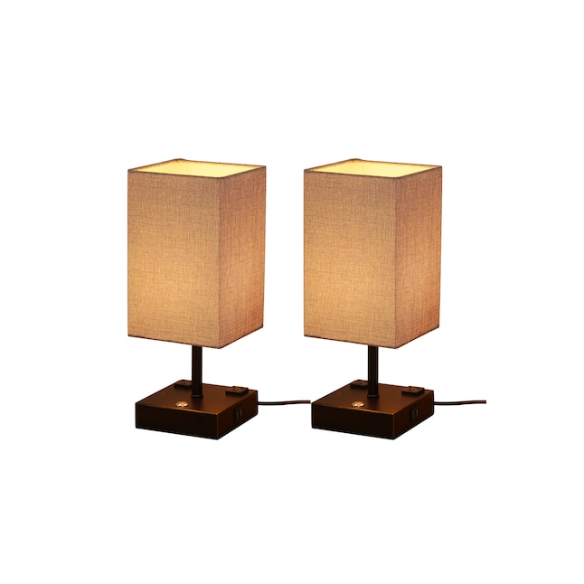 Cedar Hill Table Lamp With Usb Charge, Matt Black Led Table Lamps