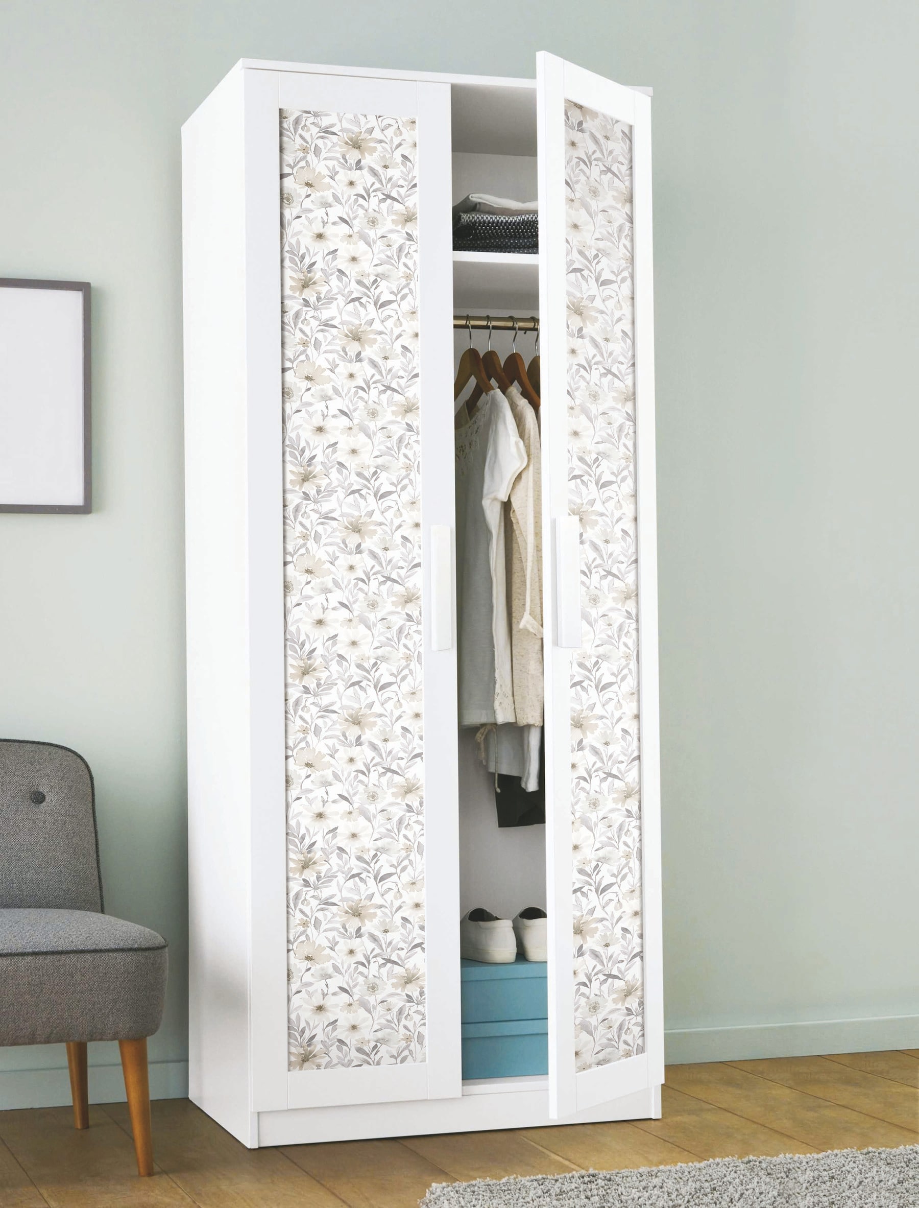 Neutral Floral Peel and Stick Wallpaper Roll