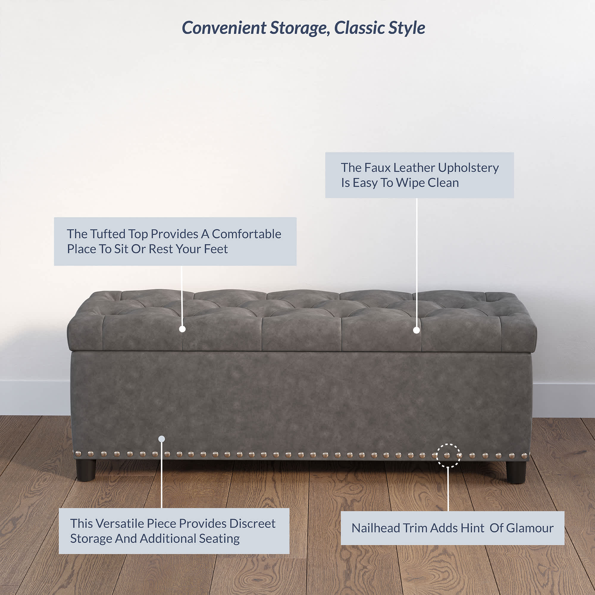 Belleze 014-HG-31902-RG Indoor-Ottomans - View #5